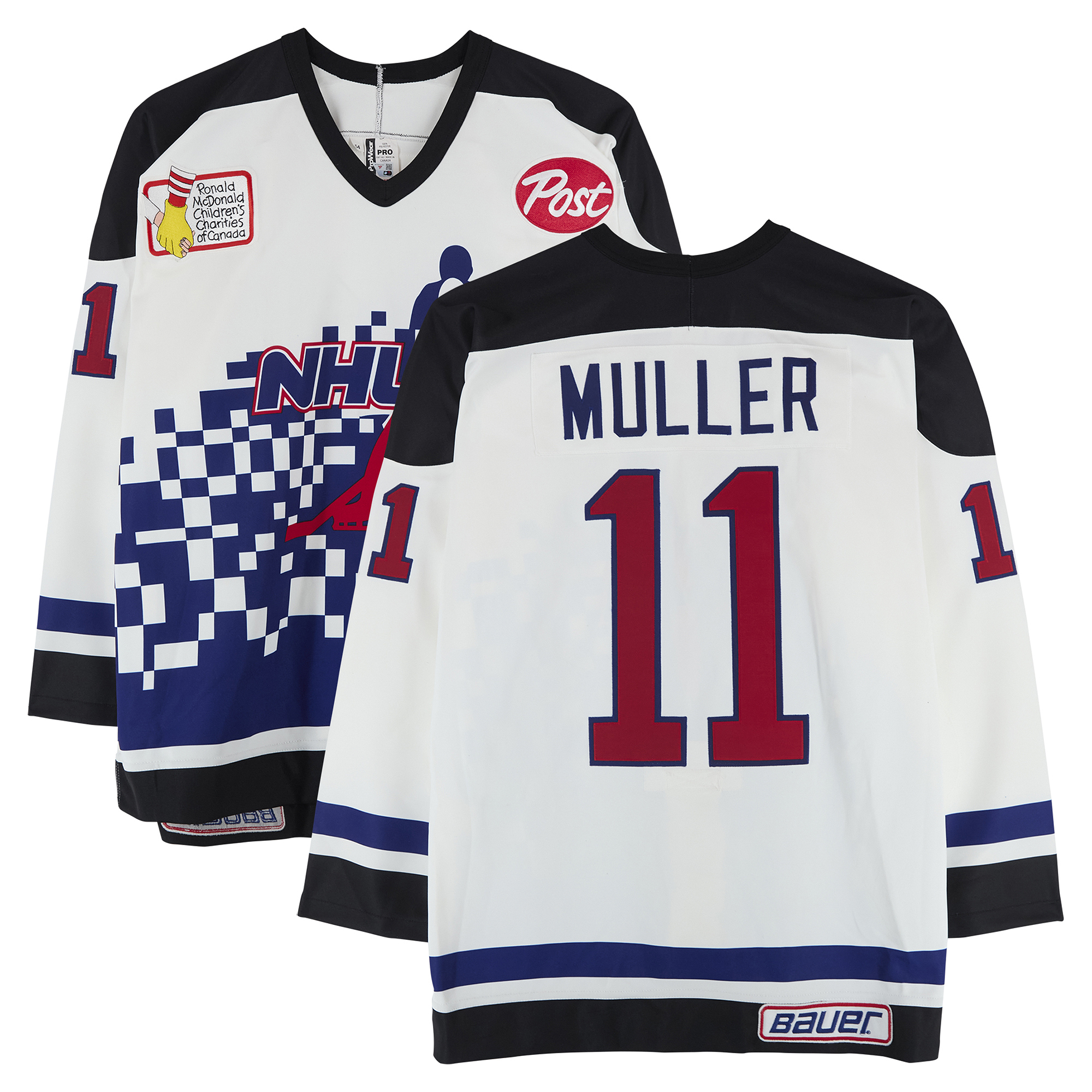 Kirk Muller Team Ontario Game-Used #11 White Bauer Jersey from the 1994 NHL 4 on 4 Challenge