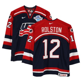 Brian Rolston Team USA Game-Used #12 Navy Nike Jersey vs. Team Slovakia on September 3 during the 2004 World Cup of Hockey