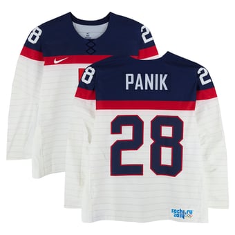 Richard Panik Team Slovakia Game-Used #28 White Nike Jersey vs. Team Slovenia on February 15 during the 2014 Olympic Games