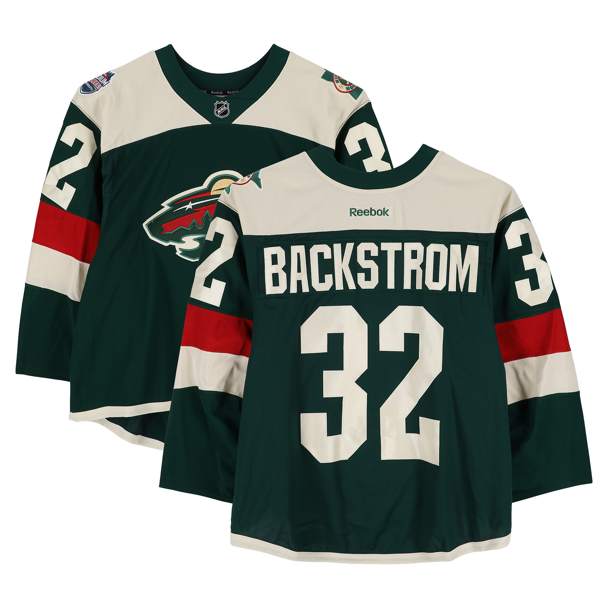 Niklas Backstrom Minnesota Wild Player-Issued #32 Green Jersey vs. Minnesota Wild on February 21, 2016