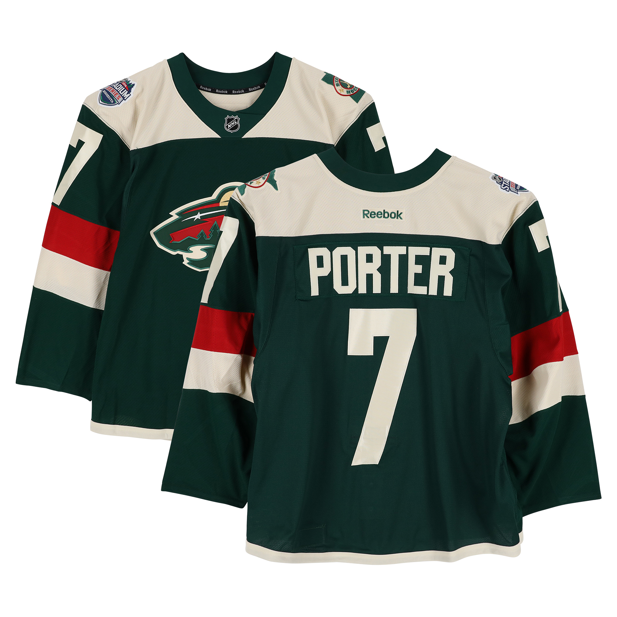 Chris Porter Minnesota Wild Player-Issued #7 Green Jersey vs. Minnesota Wild on February 21, 2016