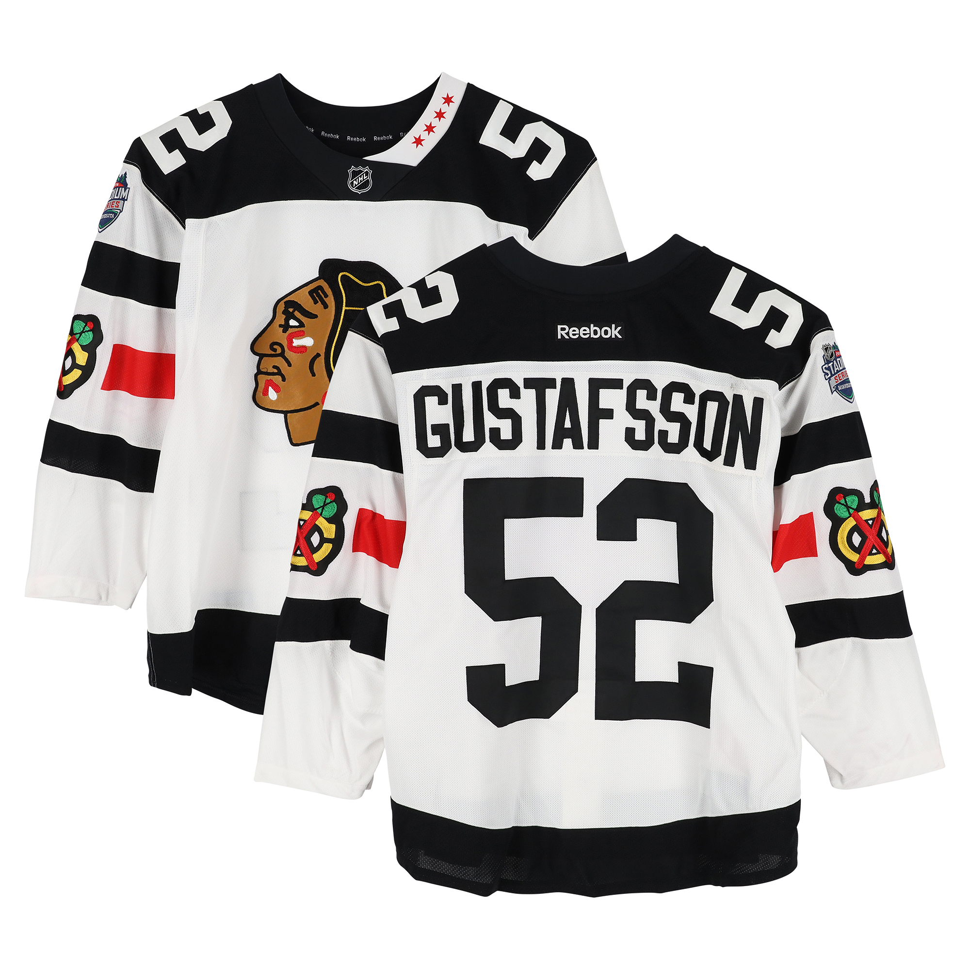 Erik Gustafsson Chicago Blackhawks Player-Issued #52 White Jersey vs. Minnesota Wild on February 21, 2016