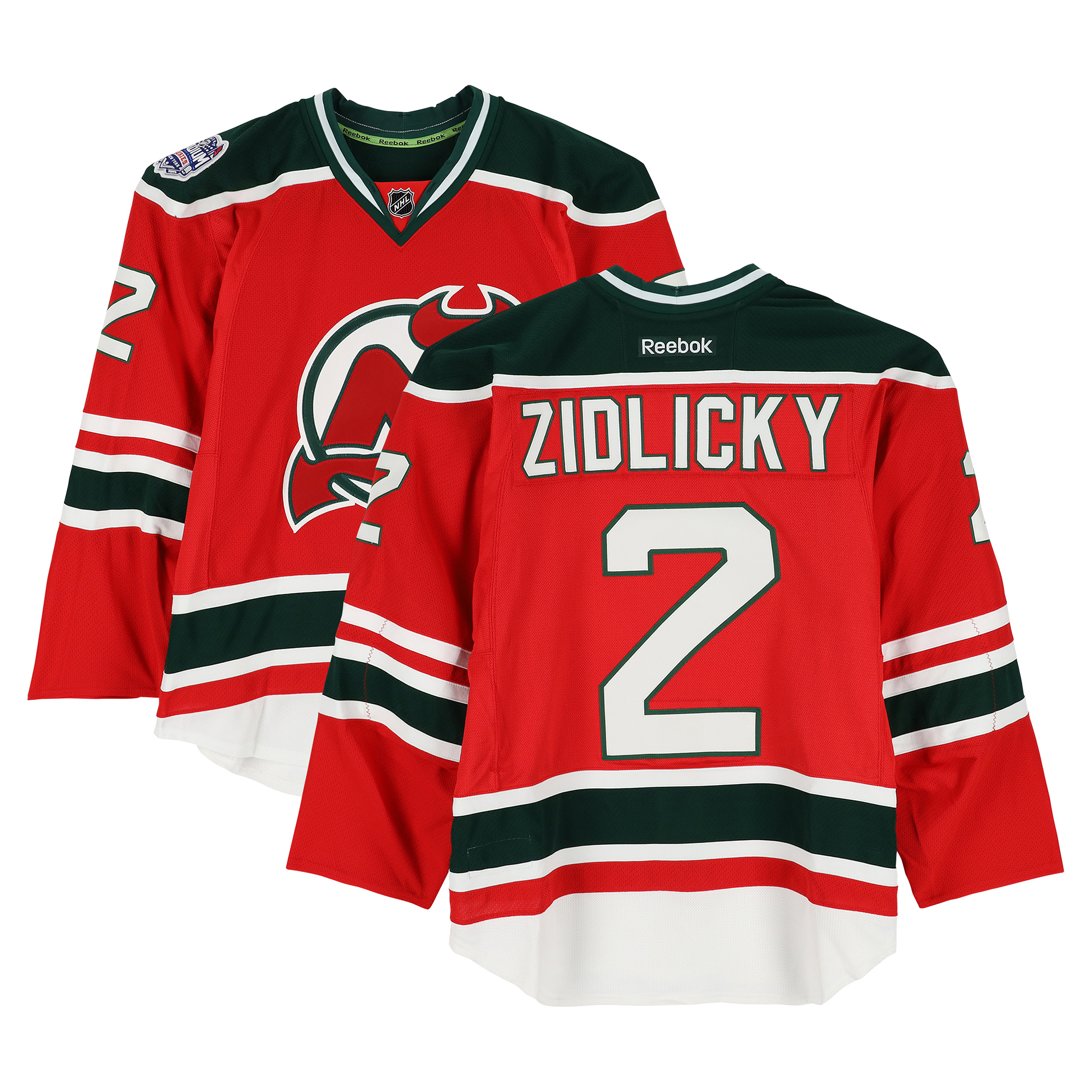 Marek Zidlicky New Jersey Devils Practice-Used #2 Red Jersey vs. New York Rangers on January 26, 2014