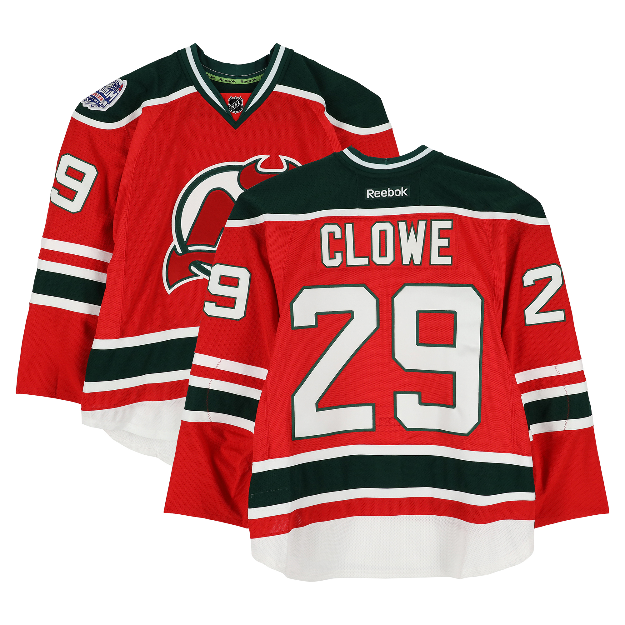 Ryane Clowe New Jersey Devils Practice-Used #29 Red Jersey vs. New York Rangers on January 26, 2014