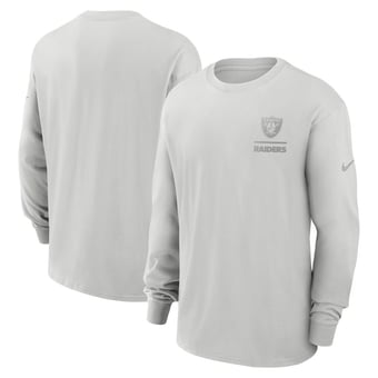 Men's Nike Gray Las Vegas Raiders Essential Heavy Max90 Long Sleeve T-Shirt