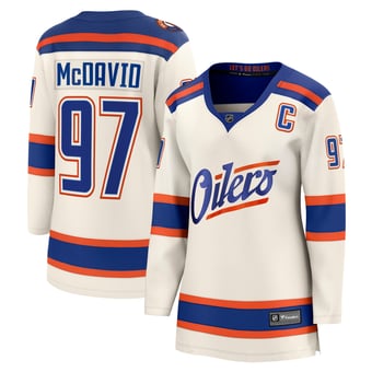 Women's Fanatics Connor McDavid Light Beige Edmonton Oilers Alternate Breakaway Jersey