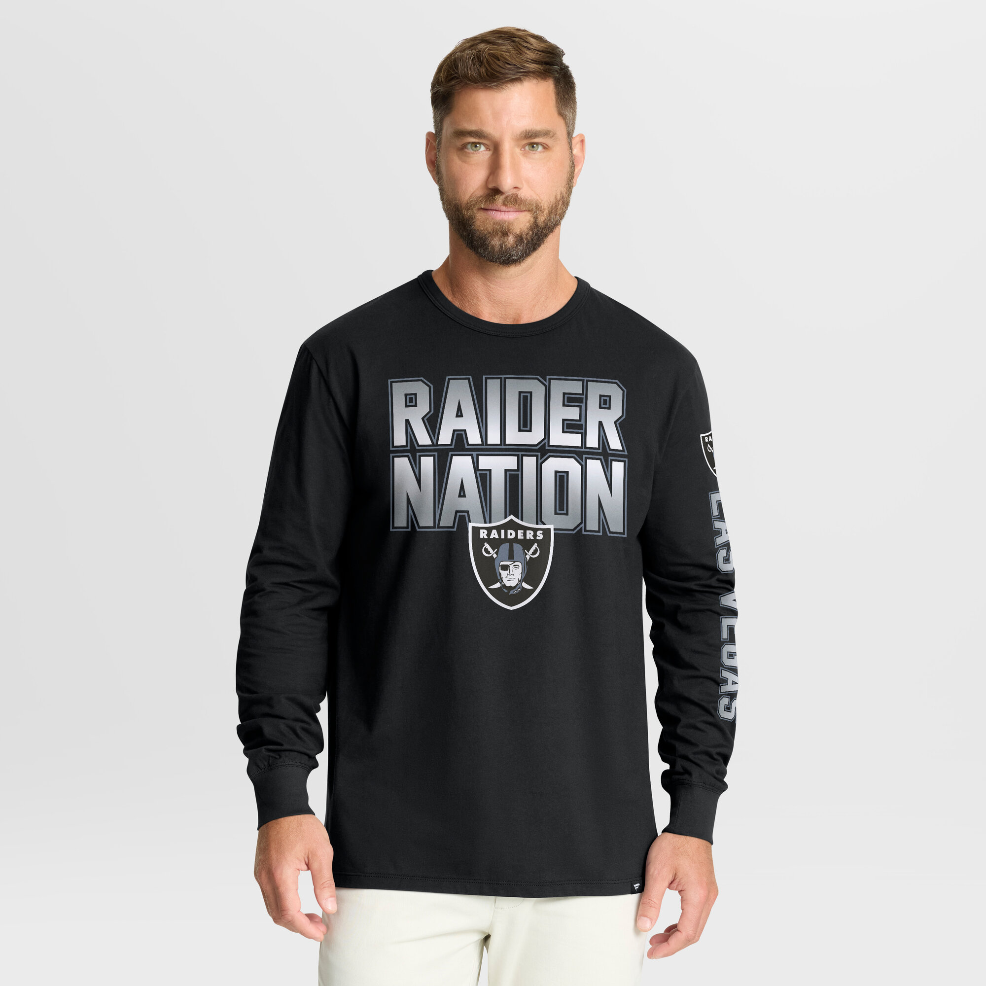 Men's Fanatics Black Las Vegas Raiders Hometown Sweep Legacy Long Sleeve T-Shirt