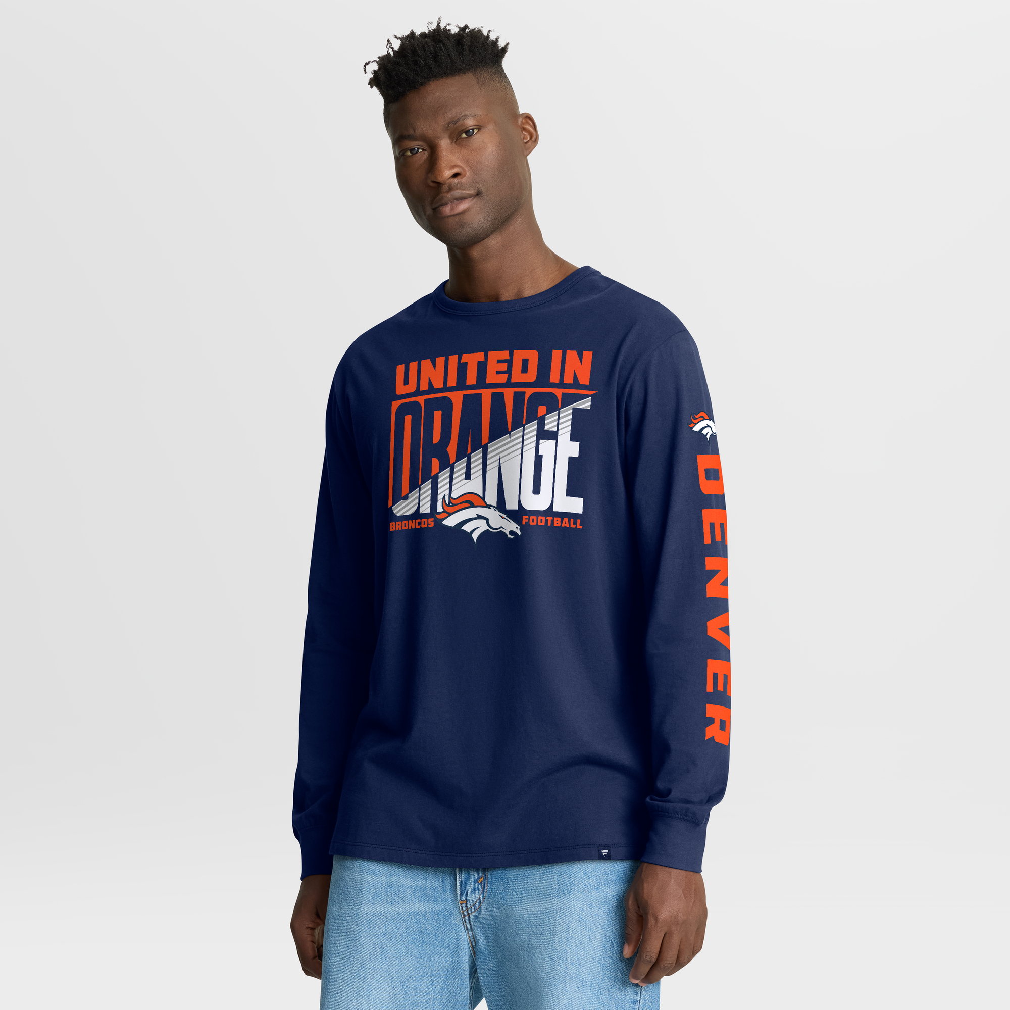 Men's Fanatics Navy Denver Broncos Hometown Sweep Legacy Long Sleeve T-Shirt