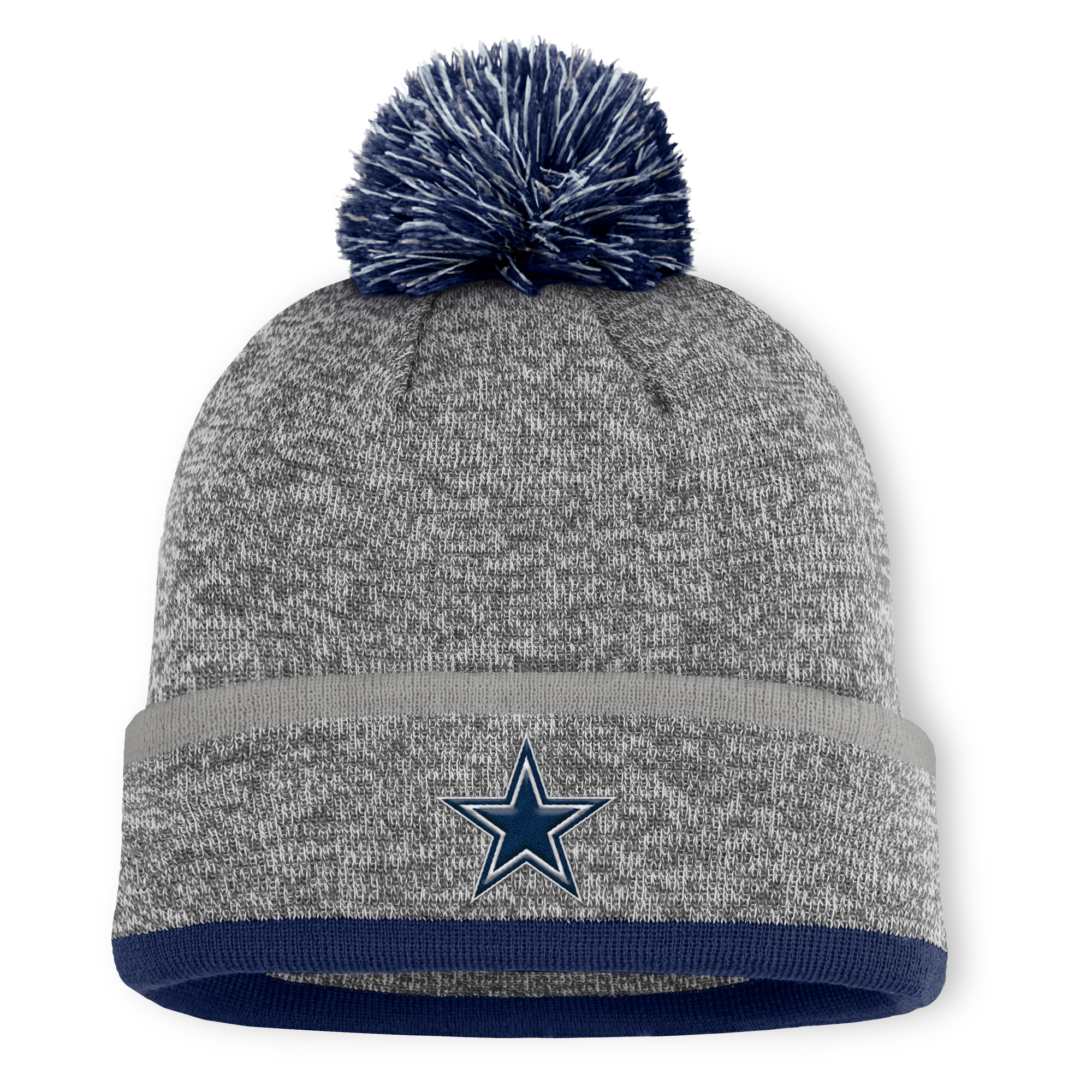 Men's Fanatics Heather Gray Dallas Cowboys Motion Cuffed Knit Hat with Pom