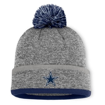 Men's Fanatics  Heather Gray Dallas Cowboys Motion Cuffed Knit Hat with Pom