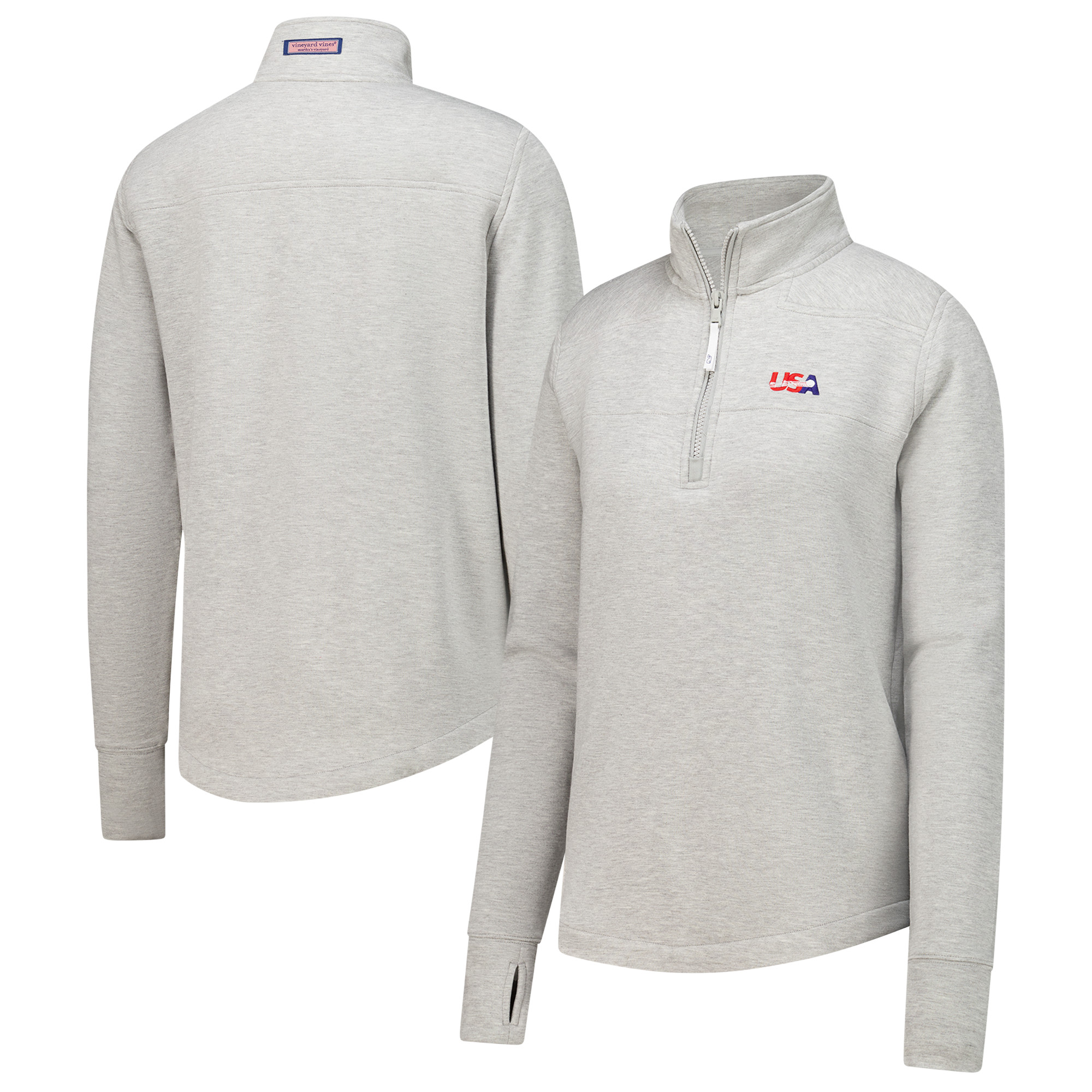 Women’s U.S. National Development Program Vineyard Vines Heather Gray Dreamcloth Tri-Blend Quarter-Zip Sweatshirt Women’s U.S. National Development Program Vineyard Vines Heather Gray Dreamcloth Tri-Blend Quarter-Zip Sweatshirt