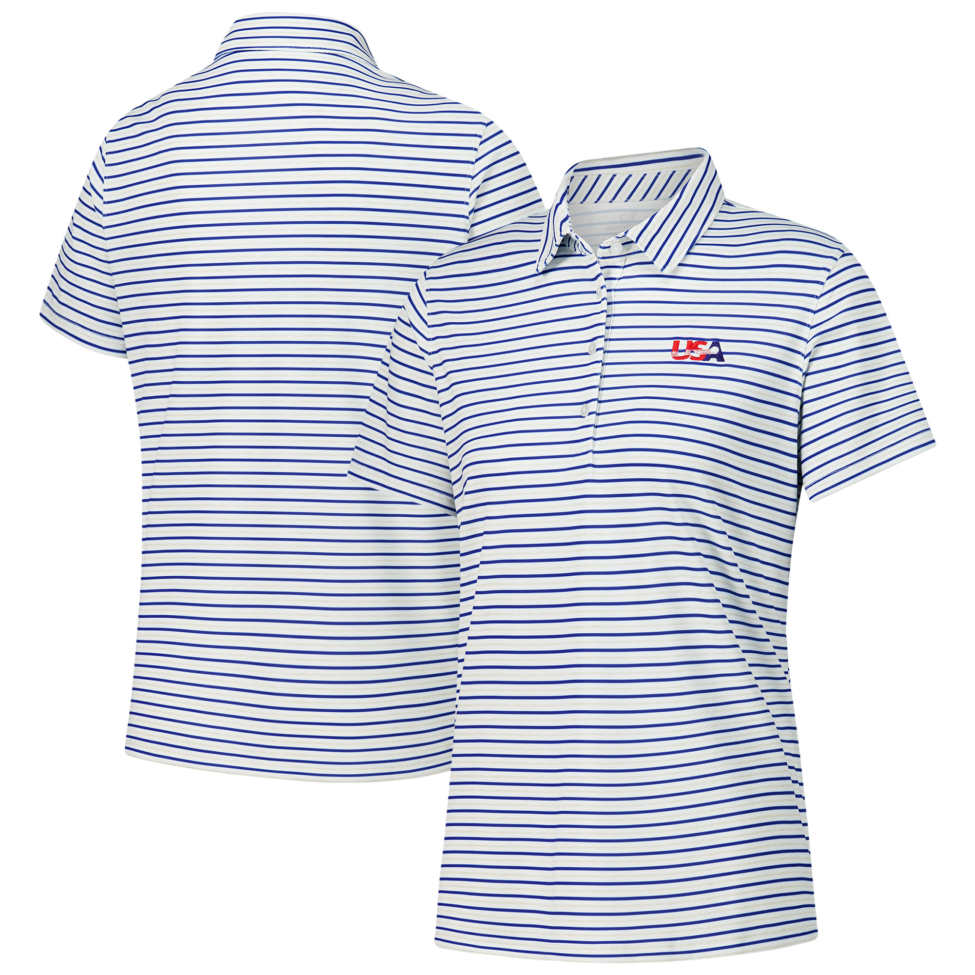 Women’s U.S. National Development Program Vineyard Vines White Stripe Polo Women’s U.S. National Development Program Vineyard Vines White Stripe Polo