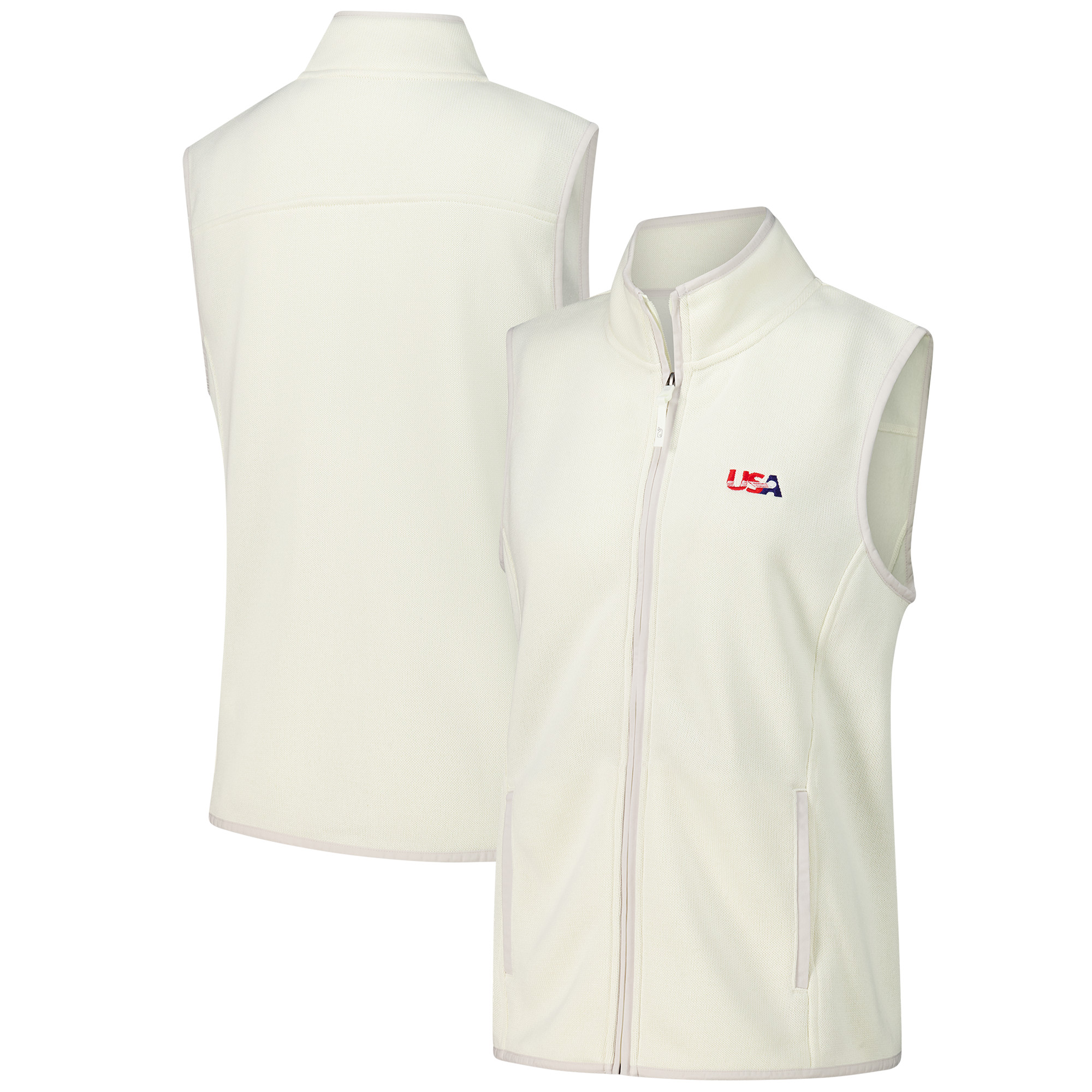 Women’s U.S. National Development Program Vineyard Vines White Full-Zip Sweater Vest Women’s U.S. National Development Program Vineyard Vines White Full-Zip Sweater Vest