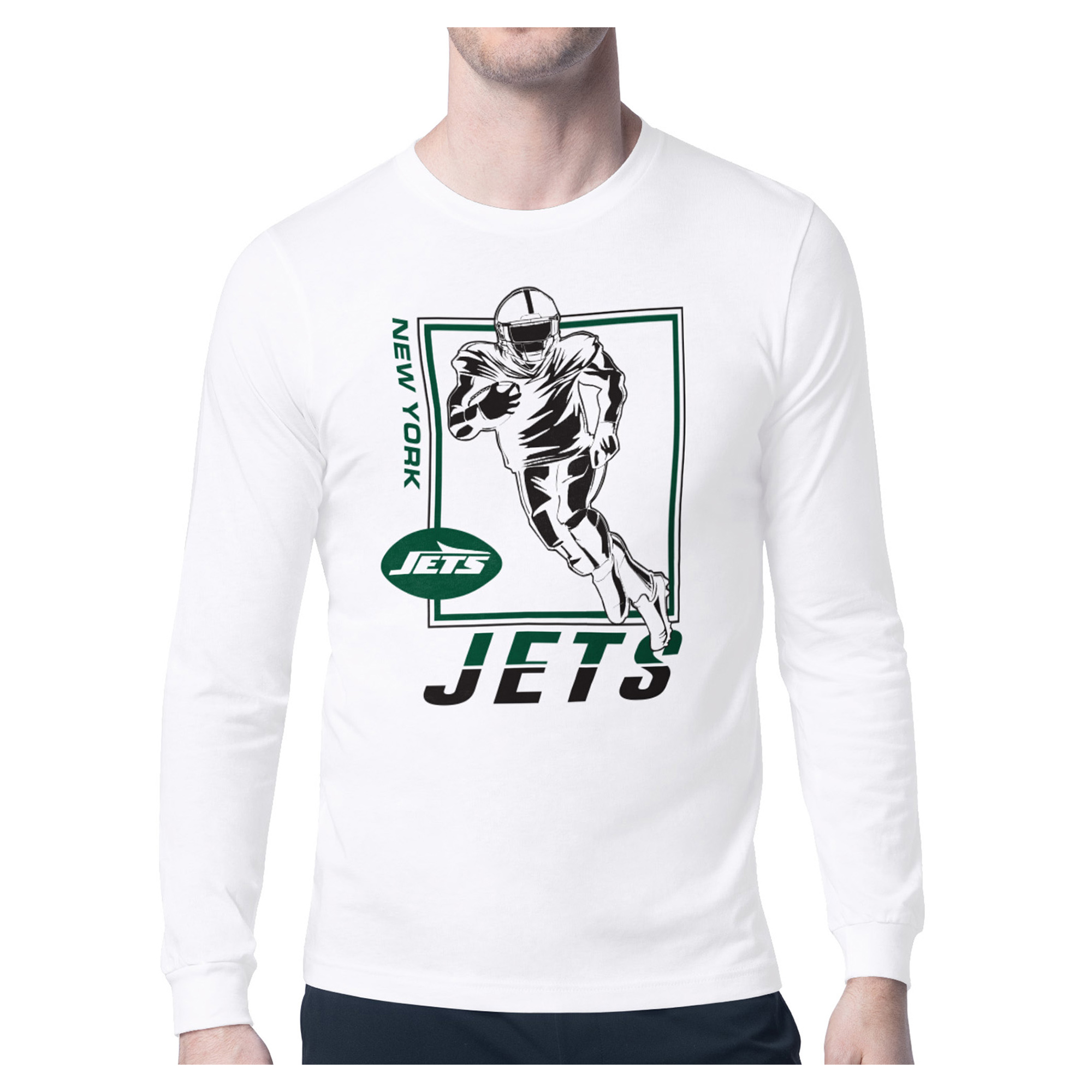Men's Starter White New York Jets Long Sleeve T-Shirt