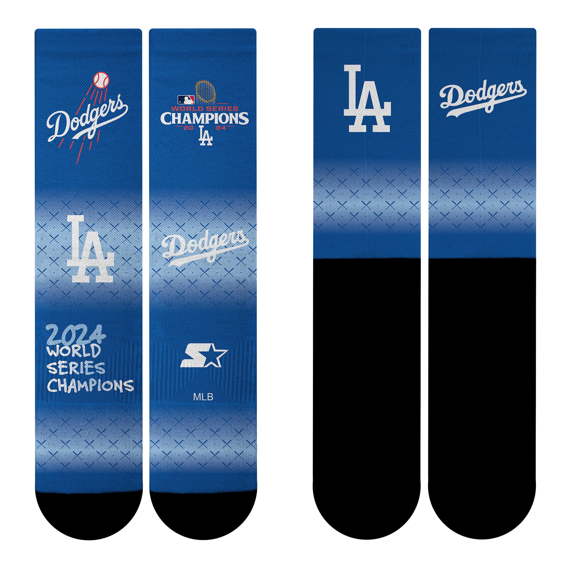 Unisex Starter Los Angeles Dodgers 2024 World Series Champions Textured Crew Socks: retailer-supplied image