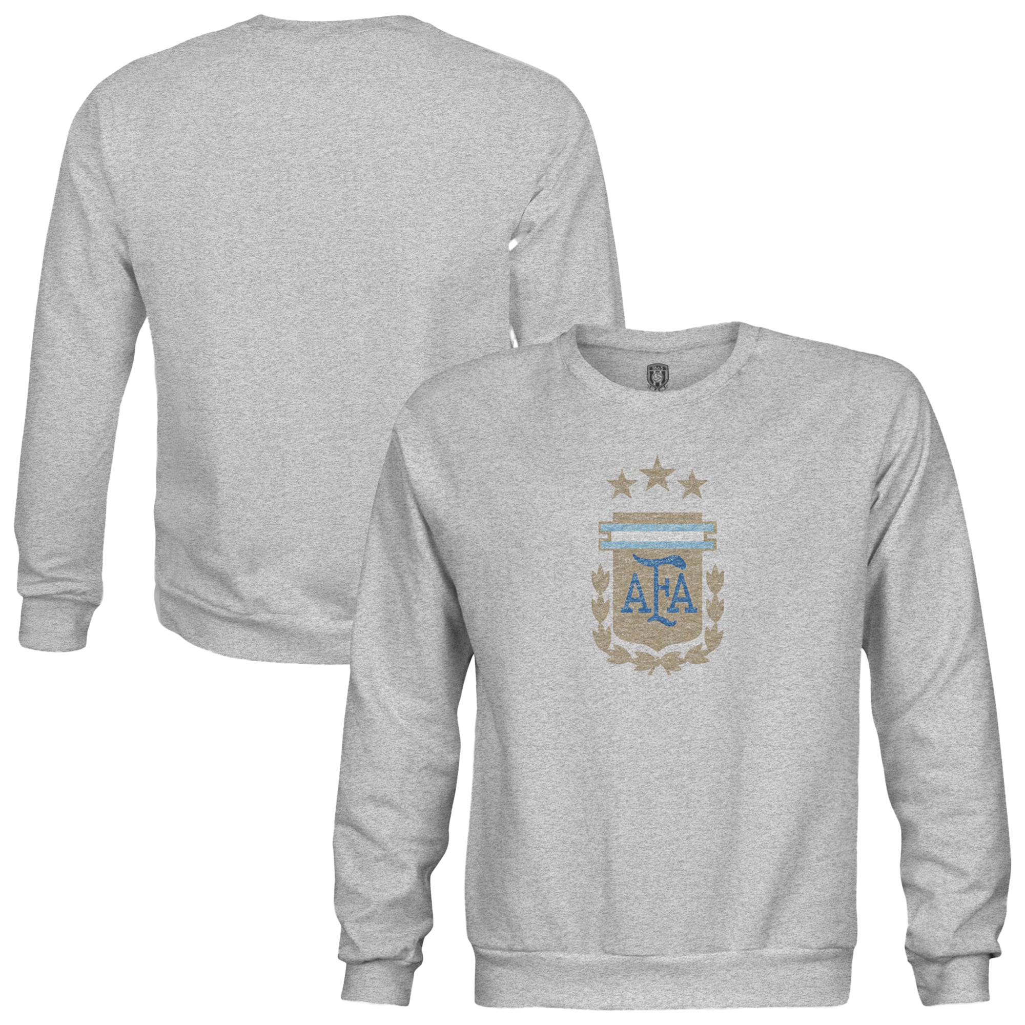 Youth 1863FC Heather Gray Argentina National Team Pullover Crewneck Sweatshirt