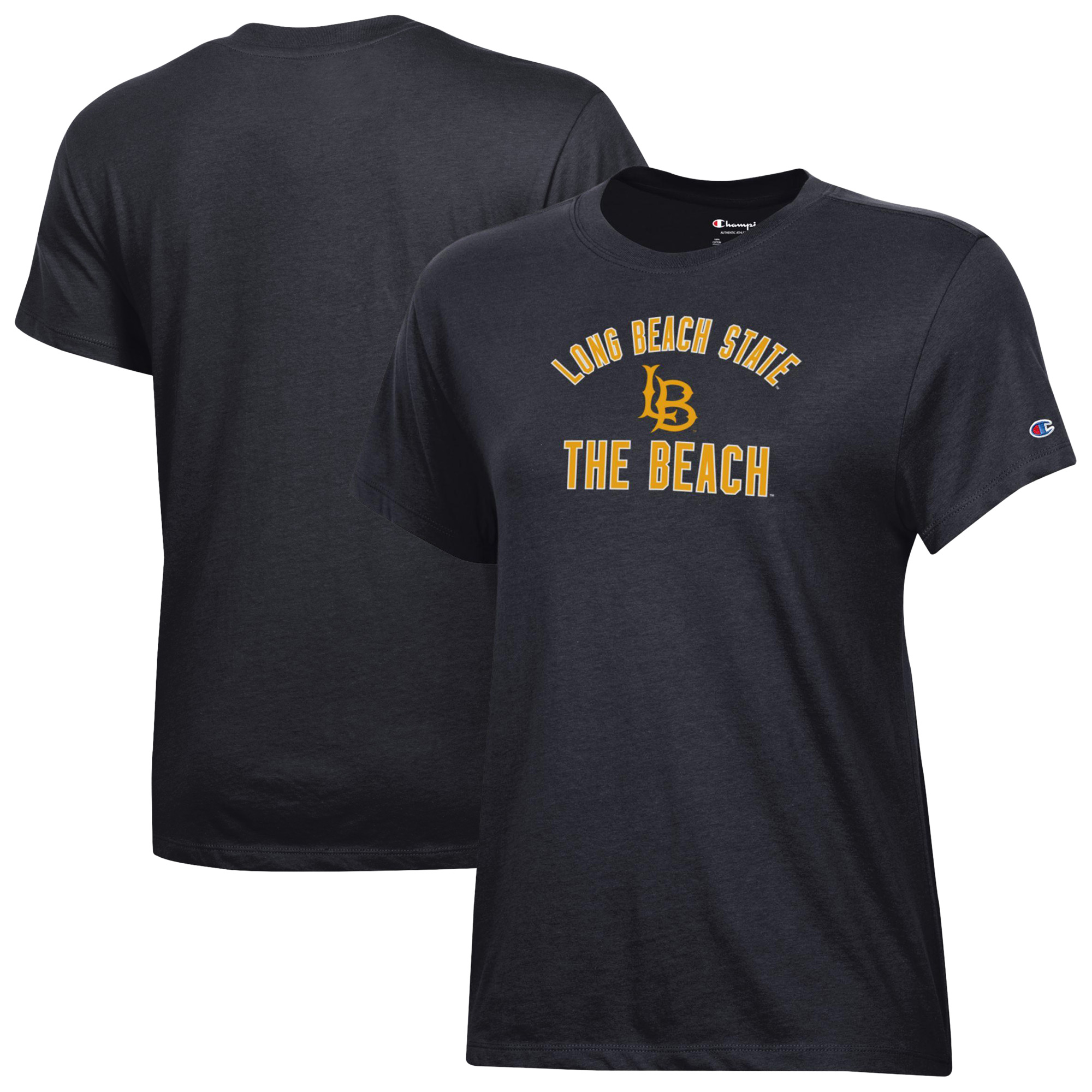 Women's Champion  Black Cal State Long Beach The Beach Core T-Shirt
