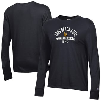 Women's Champion  Black Cal State Long Beach The Beach Core Long Sleeve T-Shirt