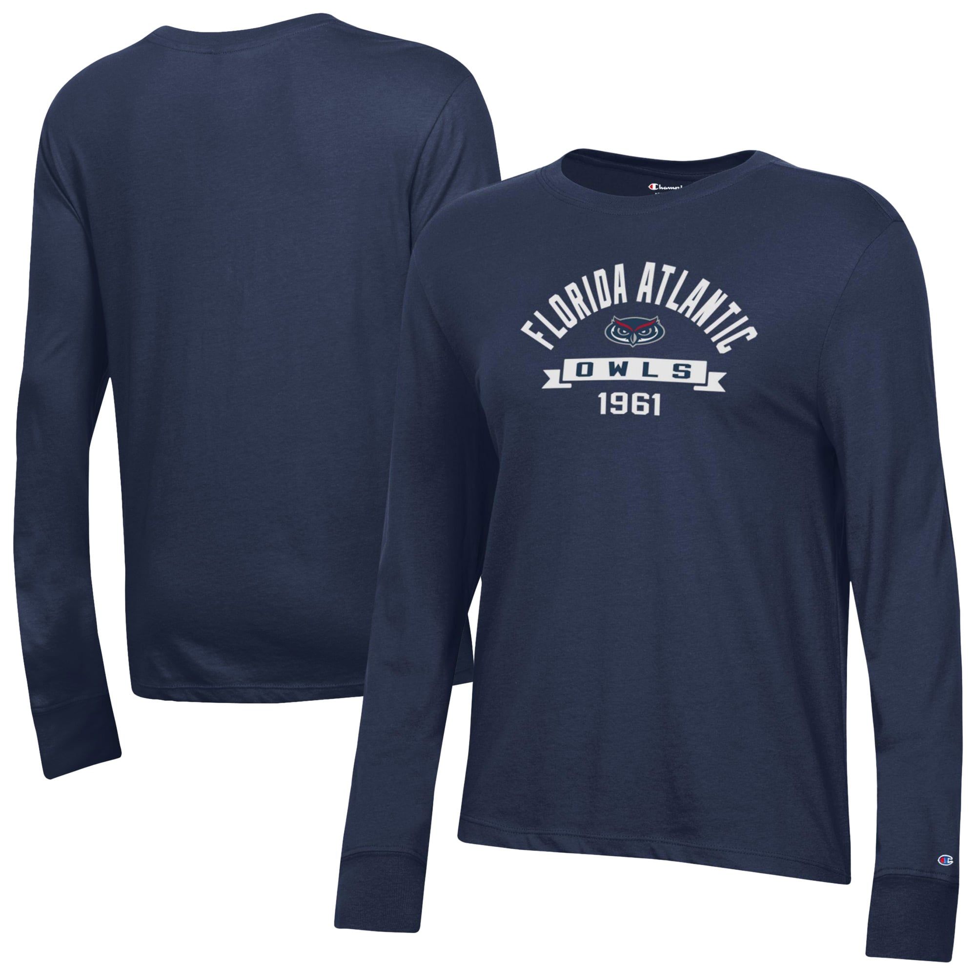 Women's Champion  Navy Florida Atlantic Owls Core Long Sleeve T-Shirt