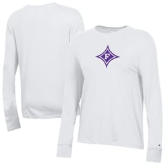 Women's Champion  White Furman Paladins Core Long Sleeve T-Shirt