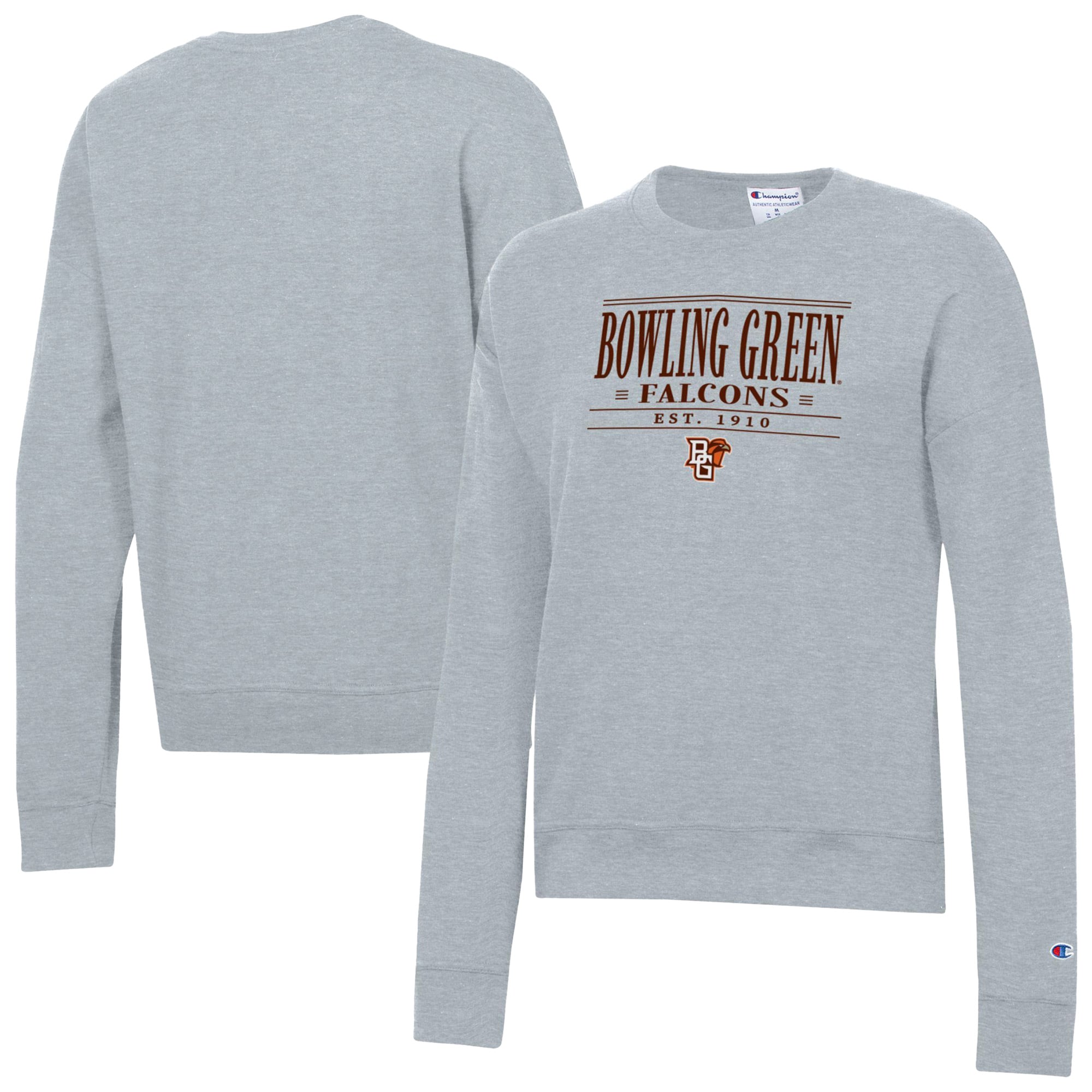 Women's Champion  Gray Bowling Green St. Falcons Powerblend Pullover Sweatshirt