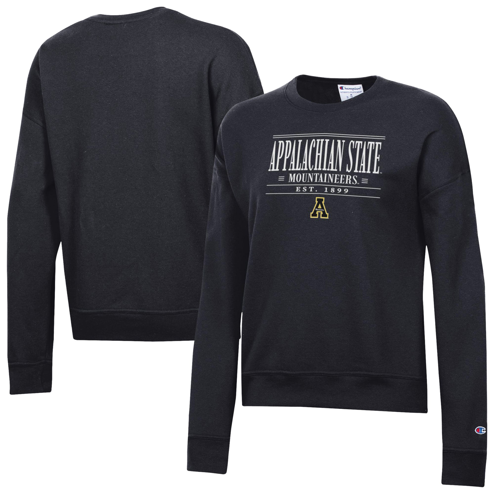 Women's Champion  Black Appalachian State Mountaineers Powerblend Pullover Sweatshirt