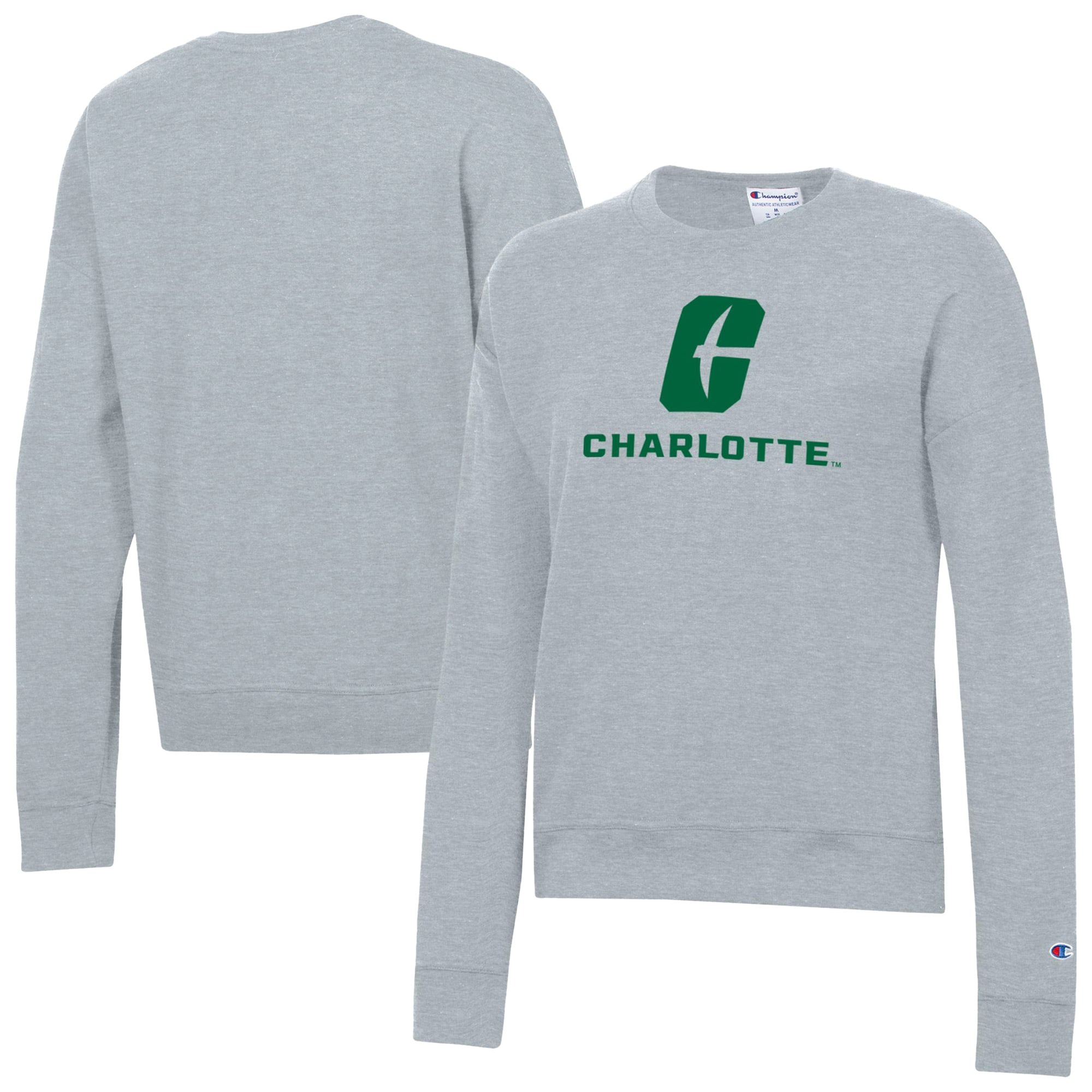 Women's Champion  Gray Charlotte 49ers Powerblend Pullover Sweatshirt