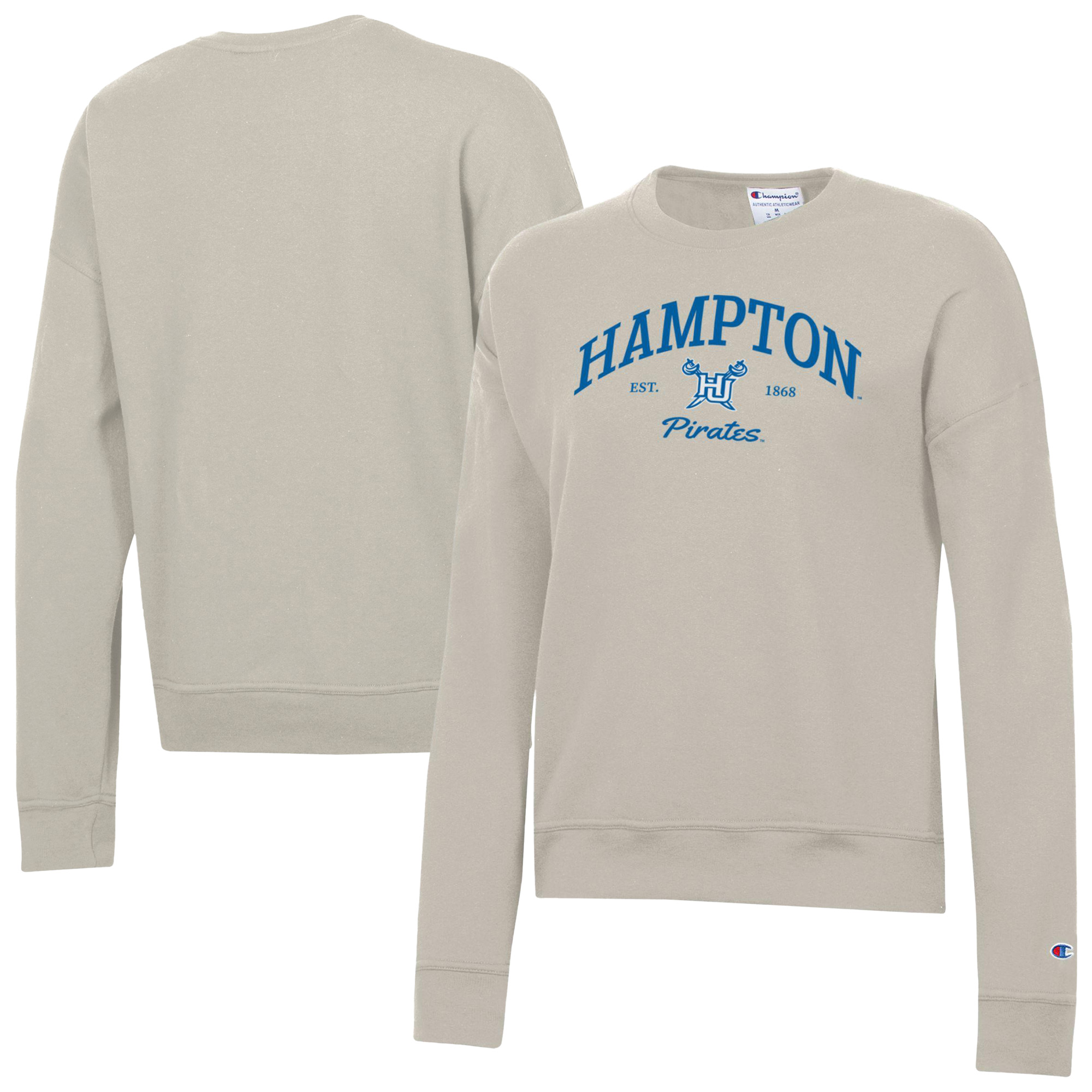 Women’s Champion Oatmeal Hampton Pirates Powerblend Pullover Sweatshirt Women’s Champion Oatmeal Hampton Pirates Powerblend Pullover Sweatshirt
