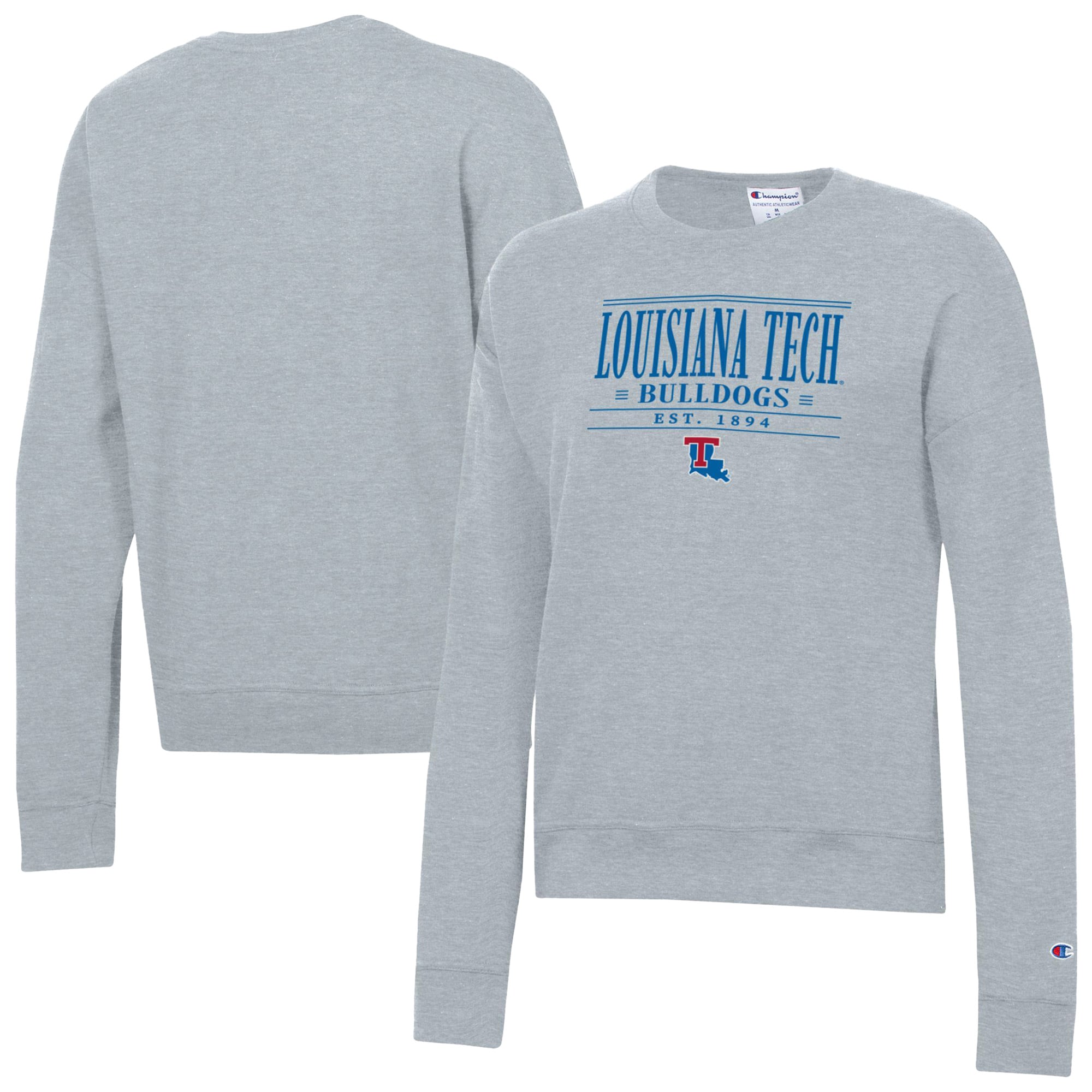 Women's Champion  Gray Louisiana Tech Bulldogs Powerblend Pullover Sweatshirt