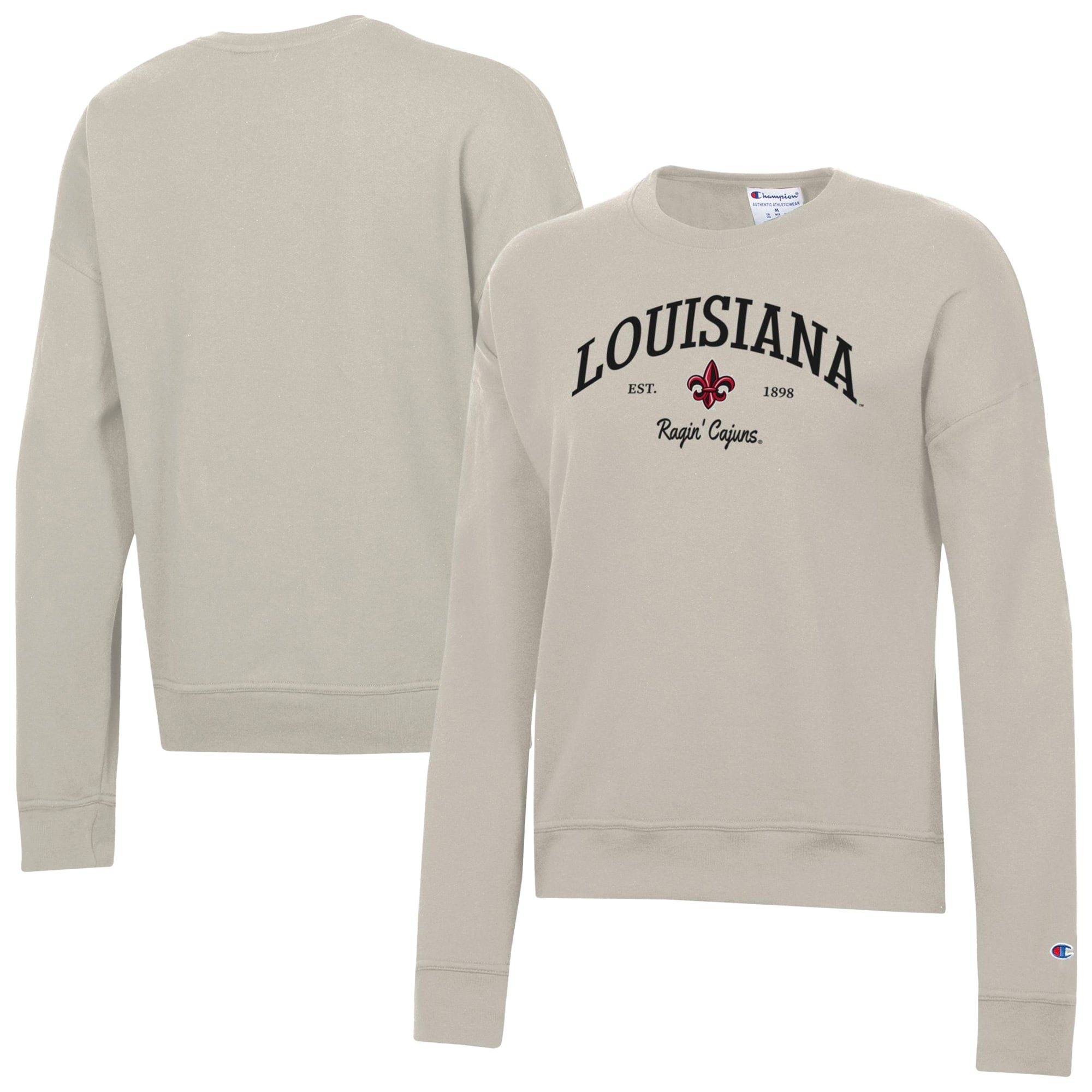 Women's Champion  Oatmeal Louisiana Ragin' Cajuns Powerblend Pullover Sweatshirt
