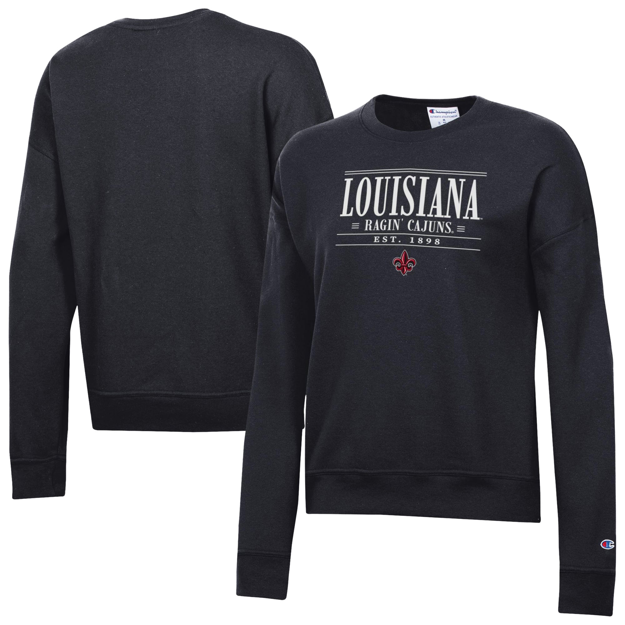 Women's Champion  Black Louisiana Ragin' Cajuns Powerblend Pullover Sweatshirt