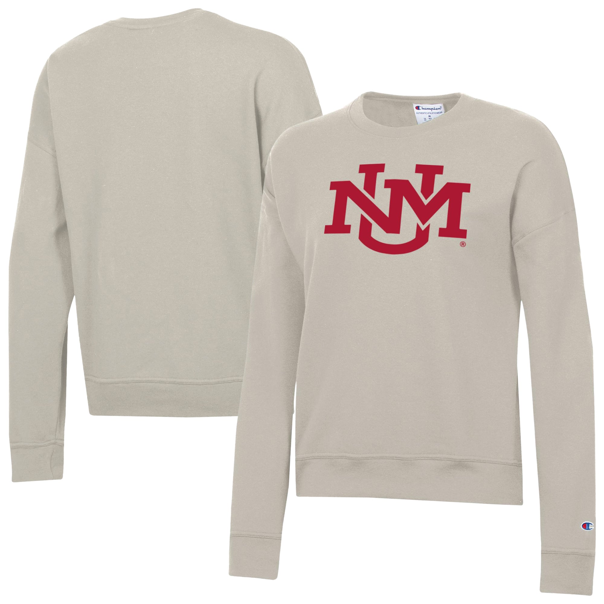Women's Champion  Oatmeal New Mexico Lobos Powerblend Pullover Sweatshirt