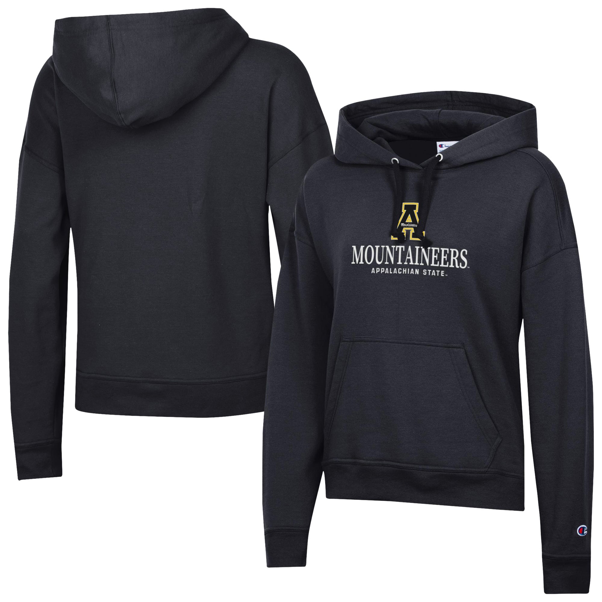 Women's Champion  Black Appalachian State Mountaineers Powerblend Fleece Pullover Hoodie
