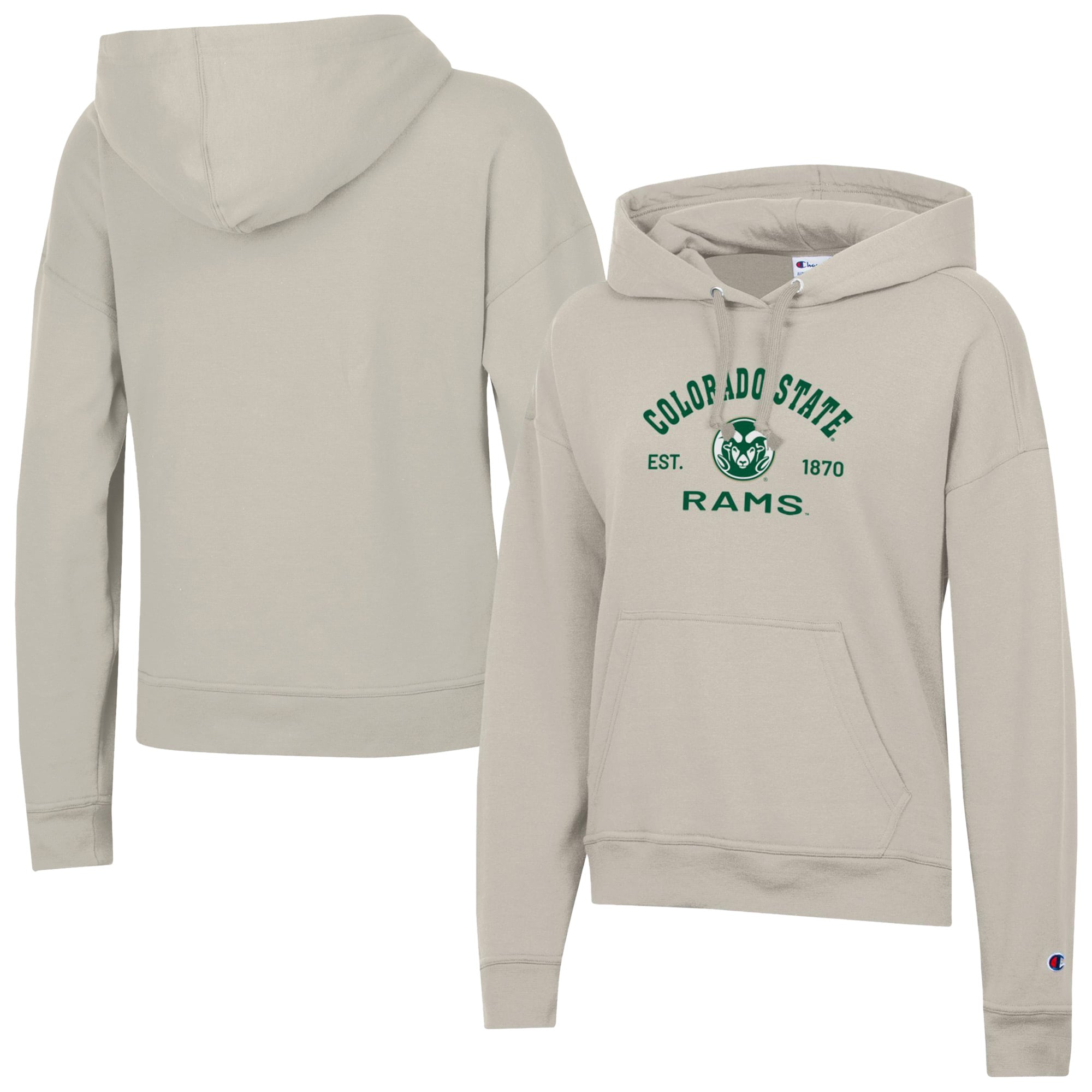 Women's Champion  Oatmeal Colorado State Rams Powerblend Fleece Pullover Hoodie