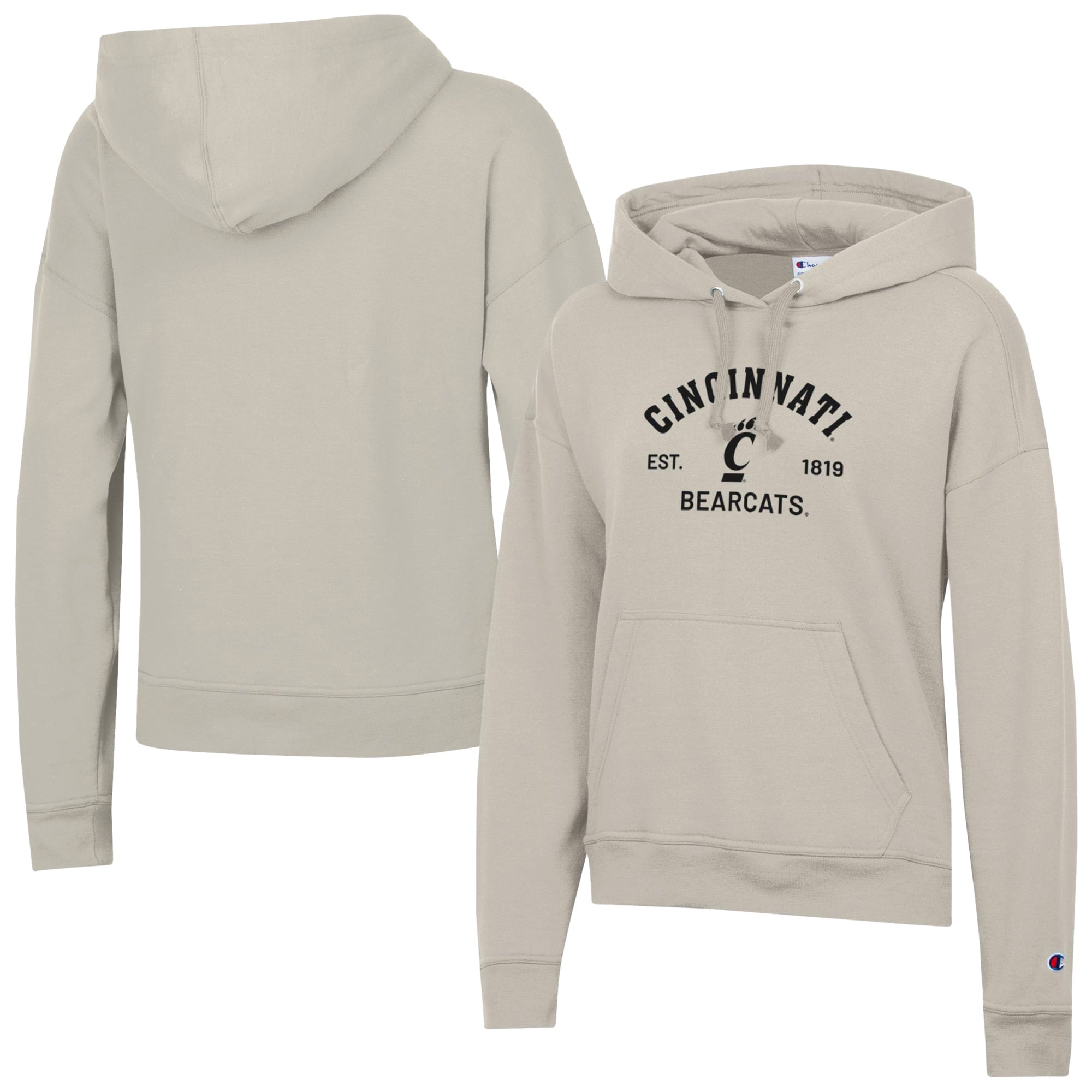Women's Champion  Oatmeal Cincinnati Bearcats Powerblend Fleece Pullover Hoodie