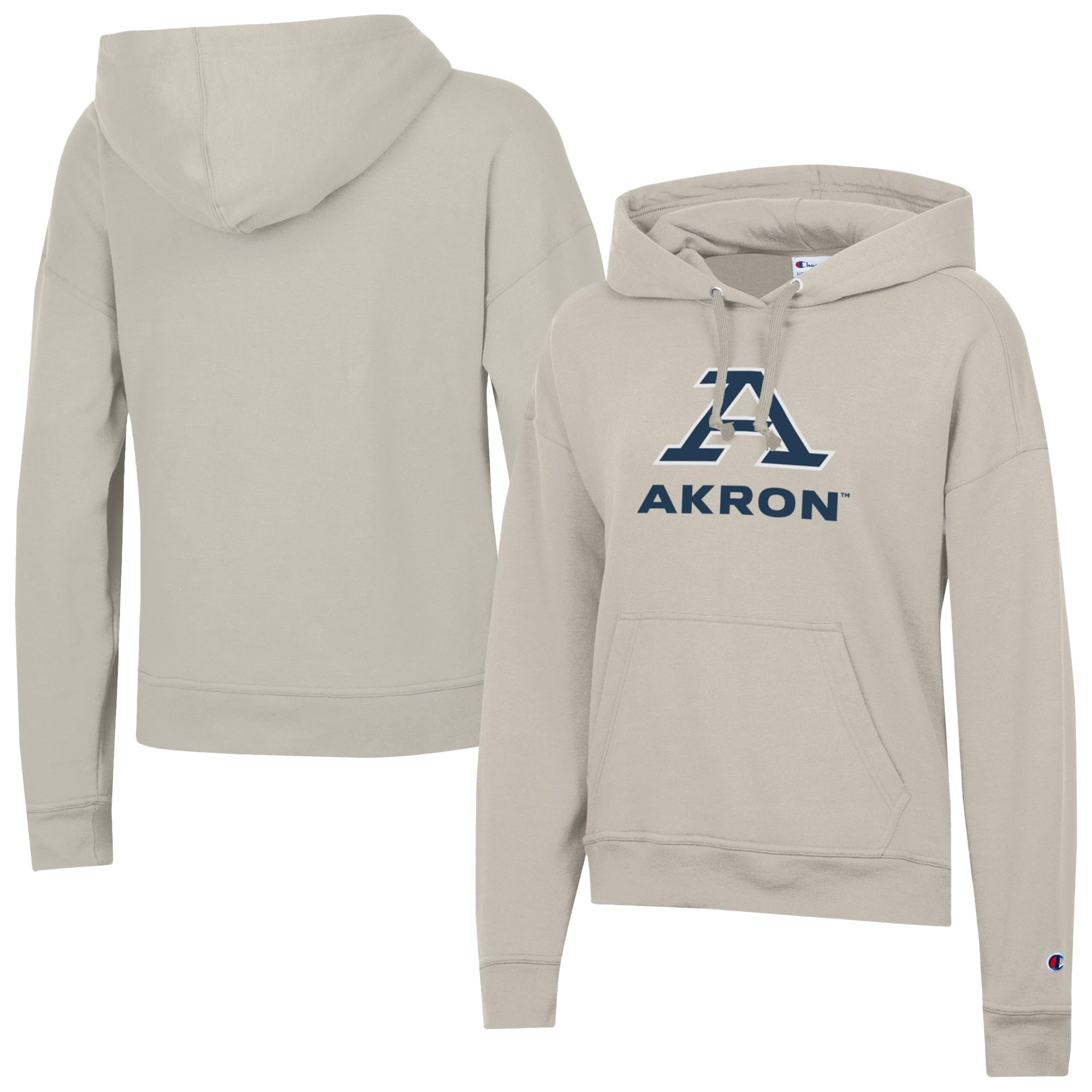 Women's Champion  Oatmeal Akron Zips Powerblend Fleece Pullover Hoodie