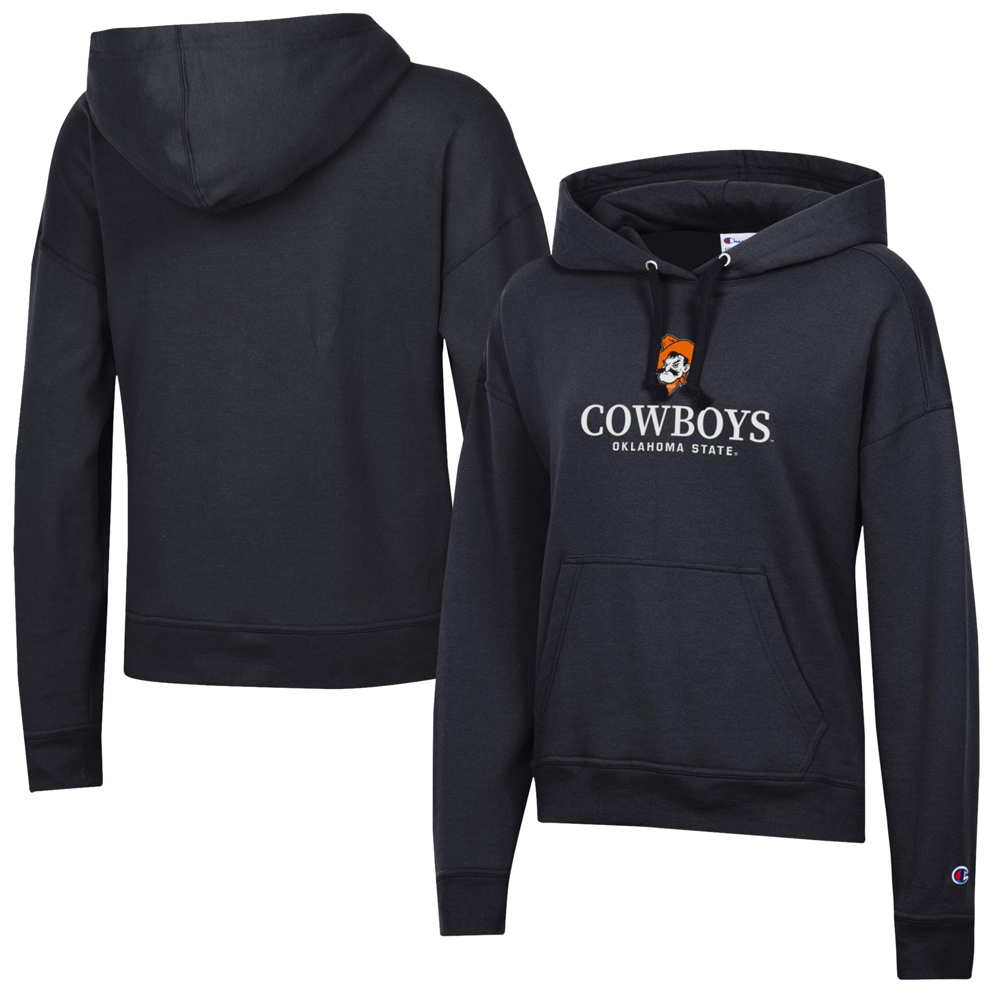 Women's Champion  Black Oklahoma State Cowboys Powerblend Fleece Pullover Hoodie