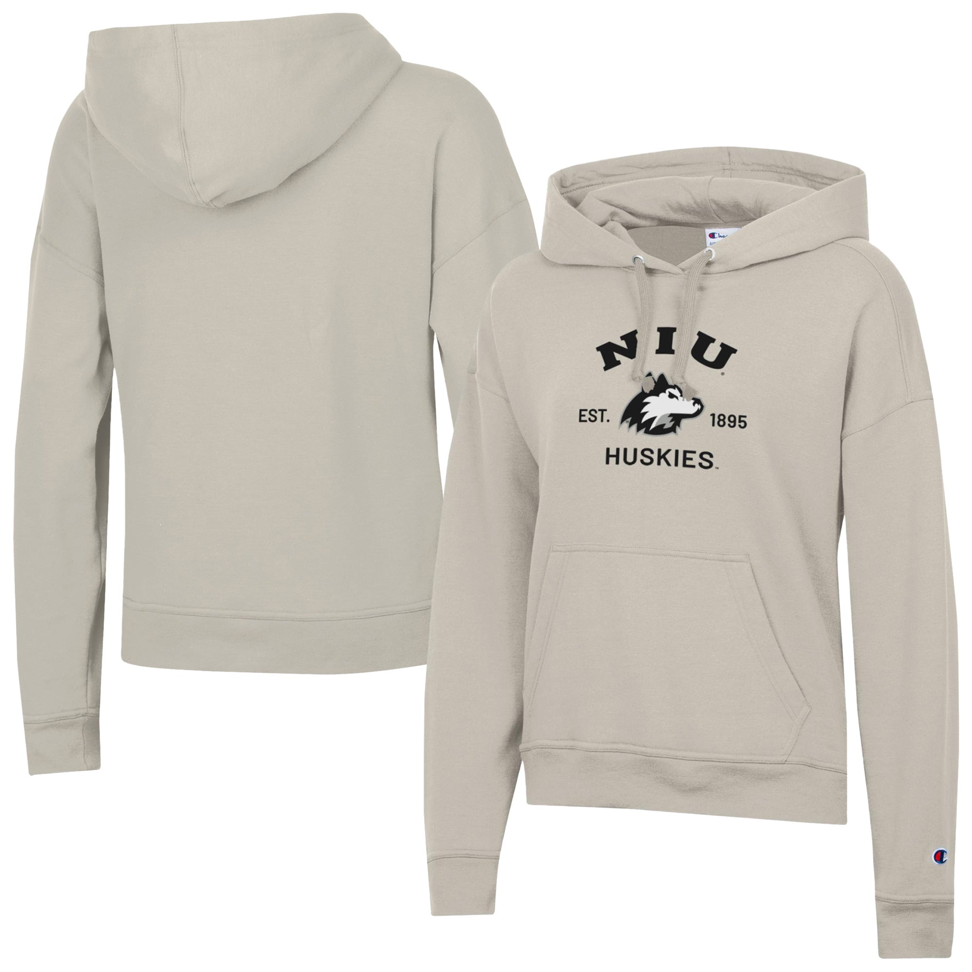 Women's Champion  Oatmeal Northern Illinois Huskies Powerblend Fleece Pullover Hoodie