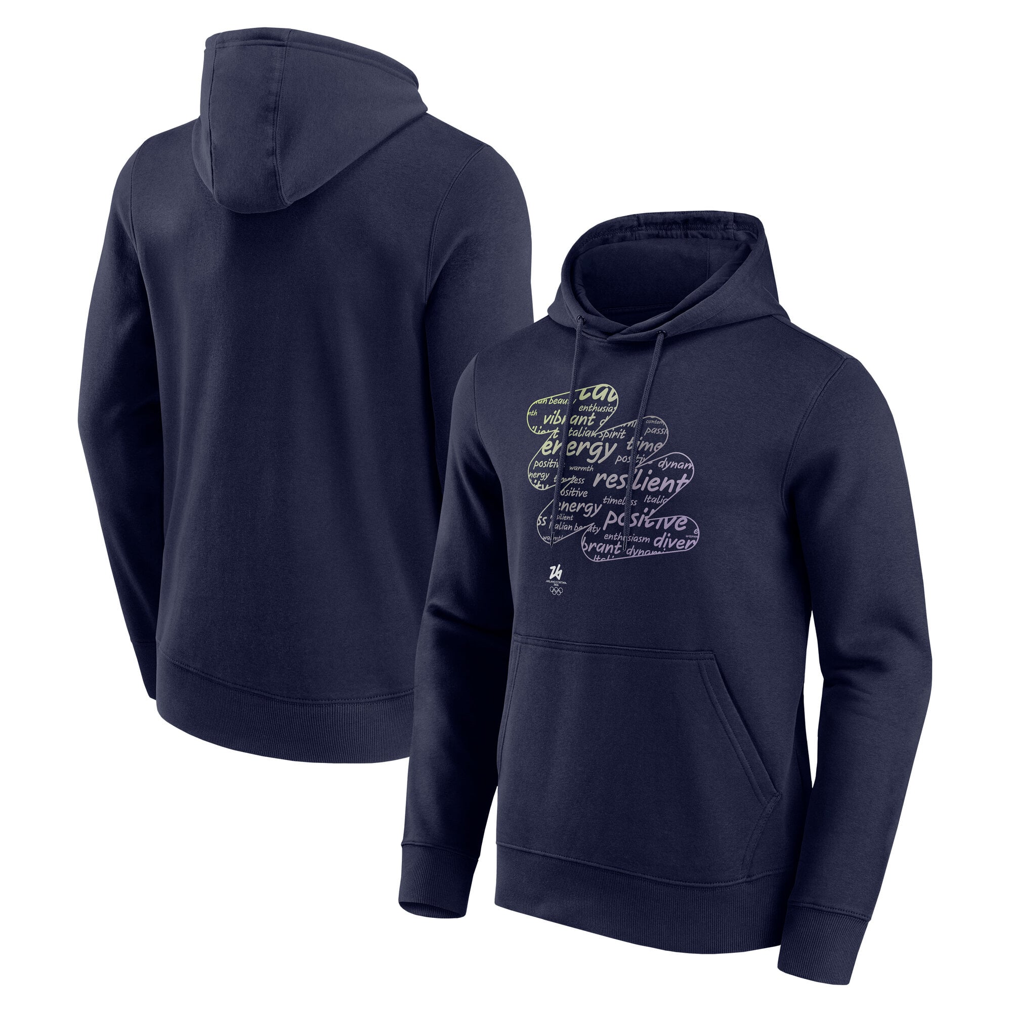 Milano Cortina 2026 Olympics Values Box Graphic Felpa con cappuccio - Blu navy