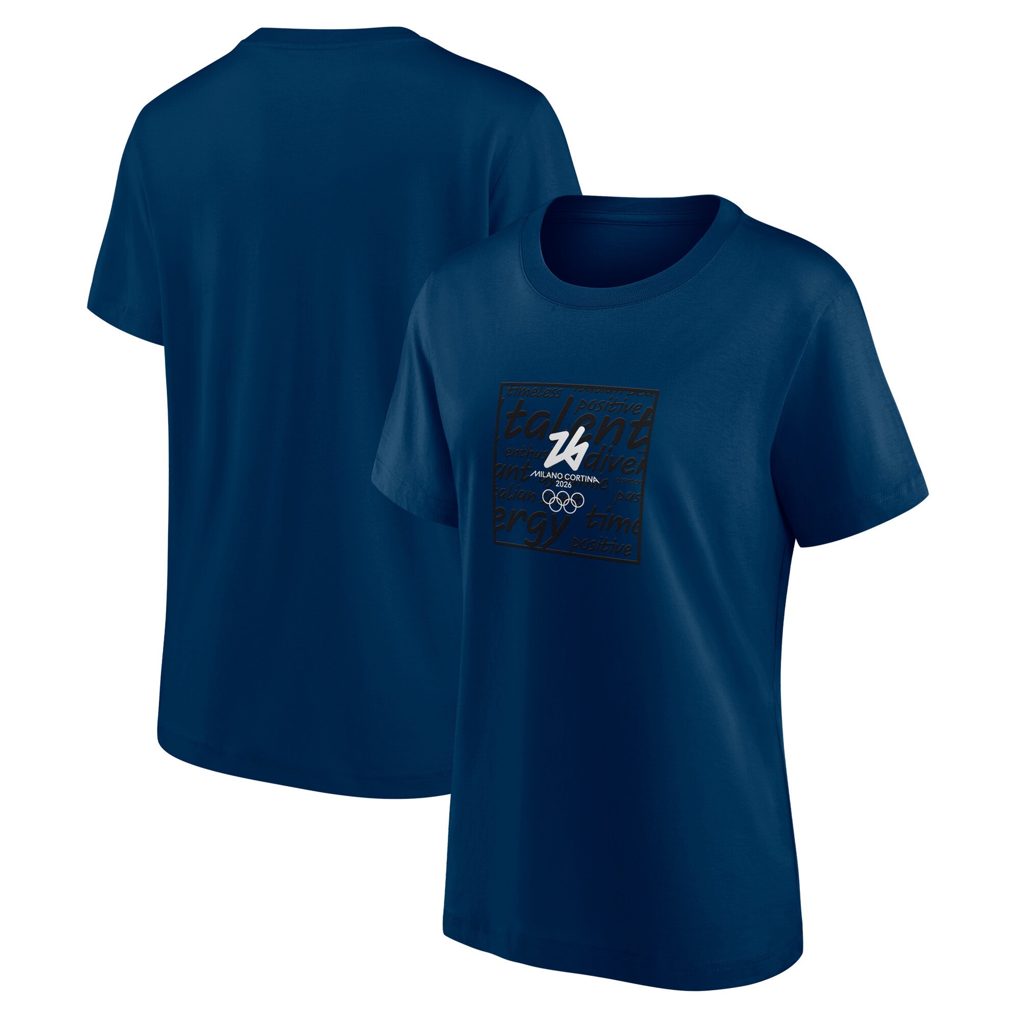 Milano Cortina 2026 Olympics Values Outline Box Graphic T-Shirt - Blu navy - Donna