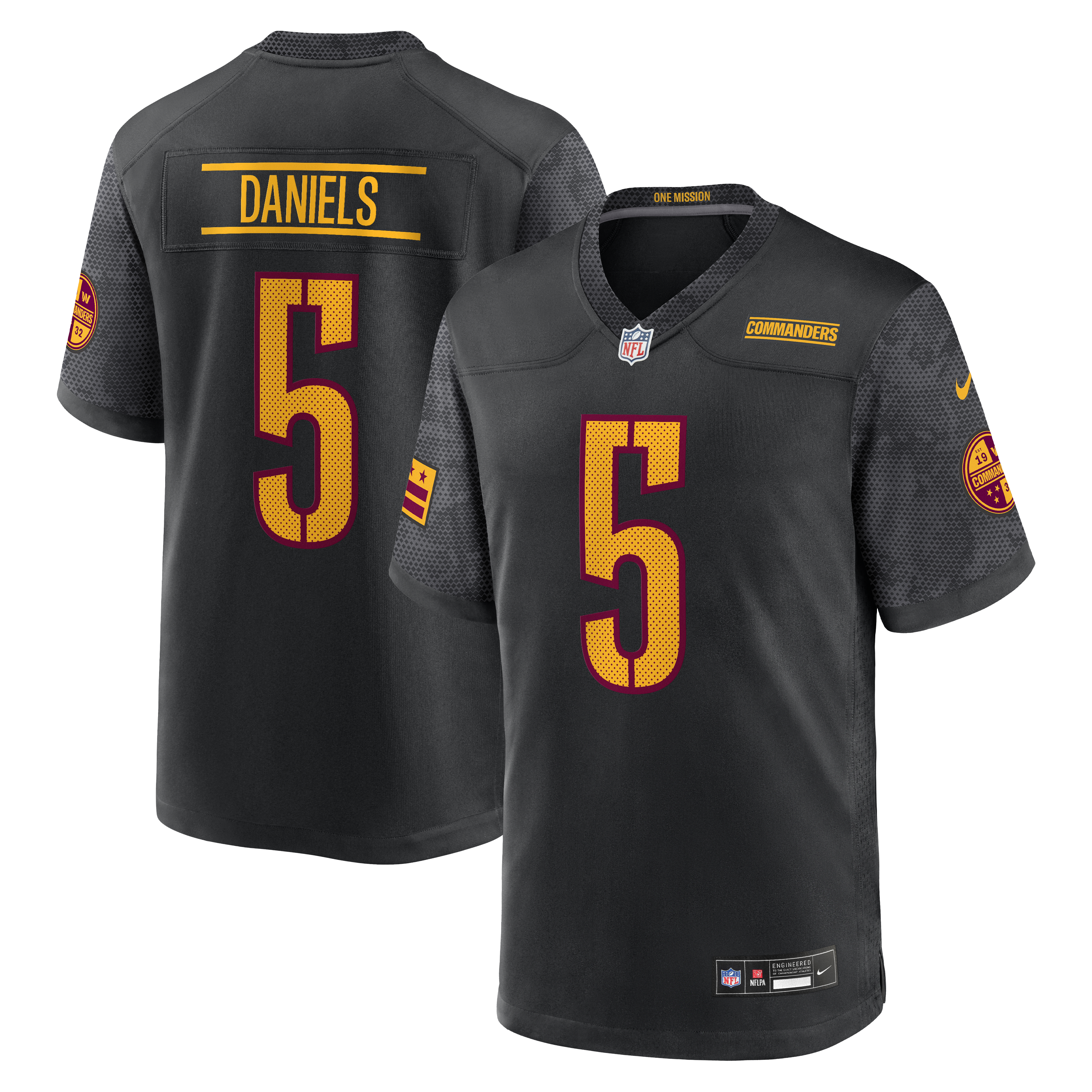 Men's Nike Jayden Daniels Black Washington Commanders Alternate Game Player Jersey