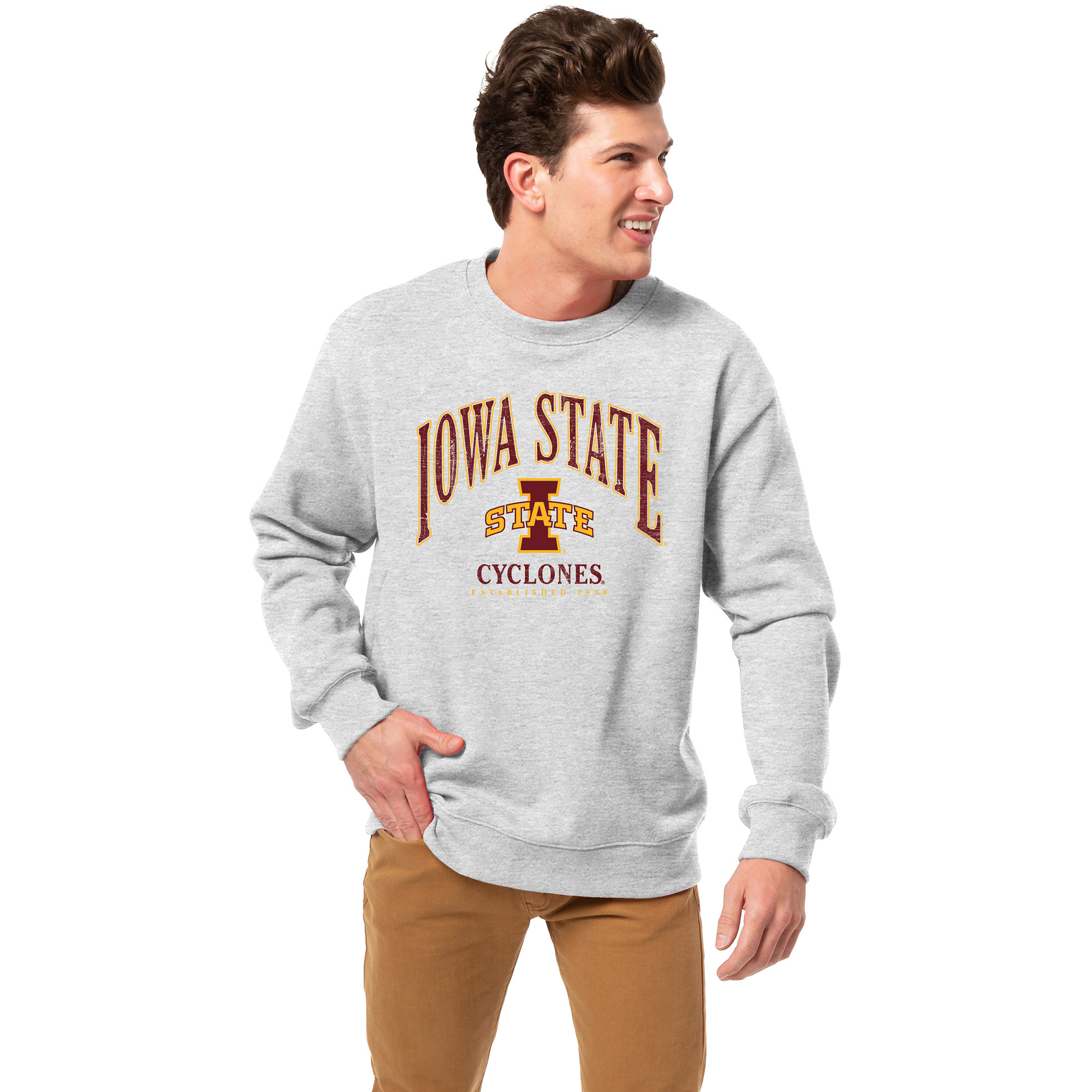 Men’s League Collegiate Wear Heather Gray Iowa State Cyclones Essentials 2.0 Pullover Sweatshirt Men’s League Collegiate Wear Heather Gray Iowa State Cyclones Essentials 2.0 Pullover Sweatshirt