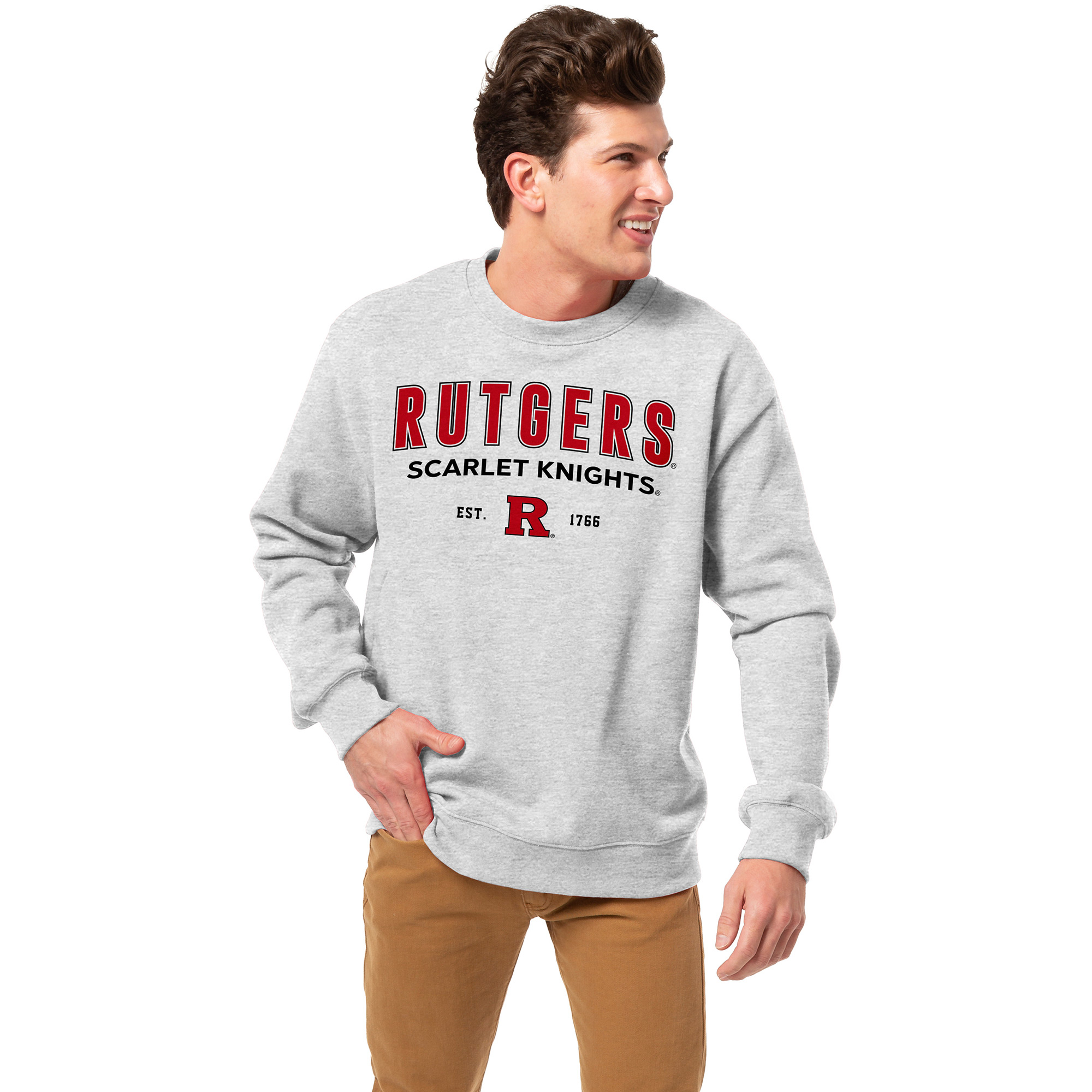 Men’s League Collegiate Wear Heather Gray Rutgers Scarlet Knights Essentials 2.0 Pullover Sweatshirt Men’s League Collegiate Wear Heather Gray Rutgers Scarlet Knights Essentials 2.0 Pullover Sweatshirt