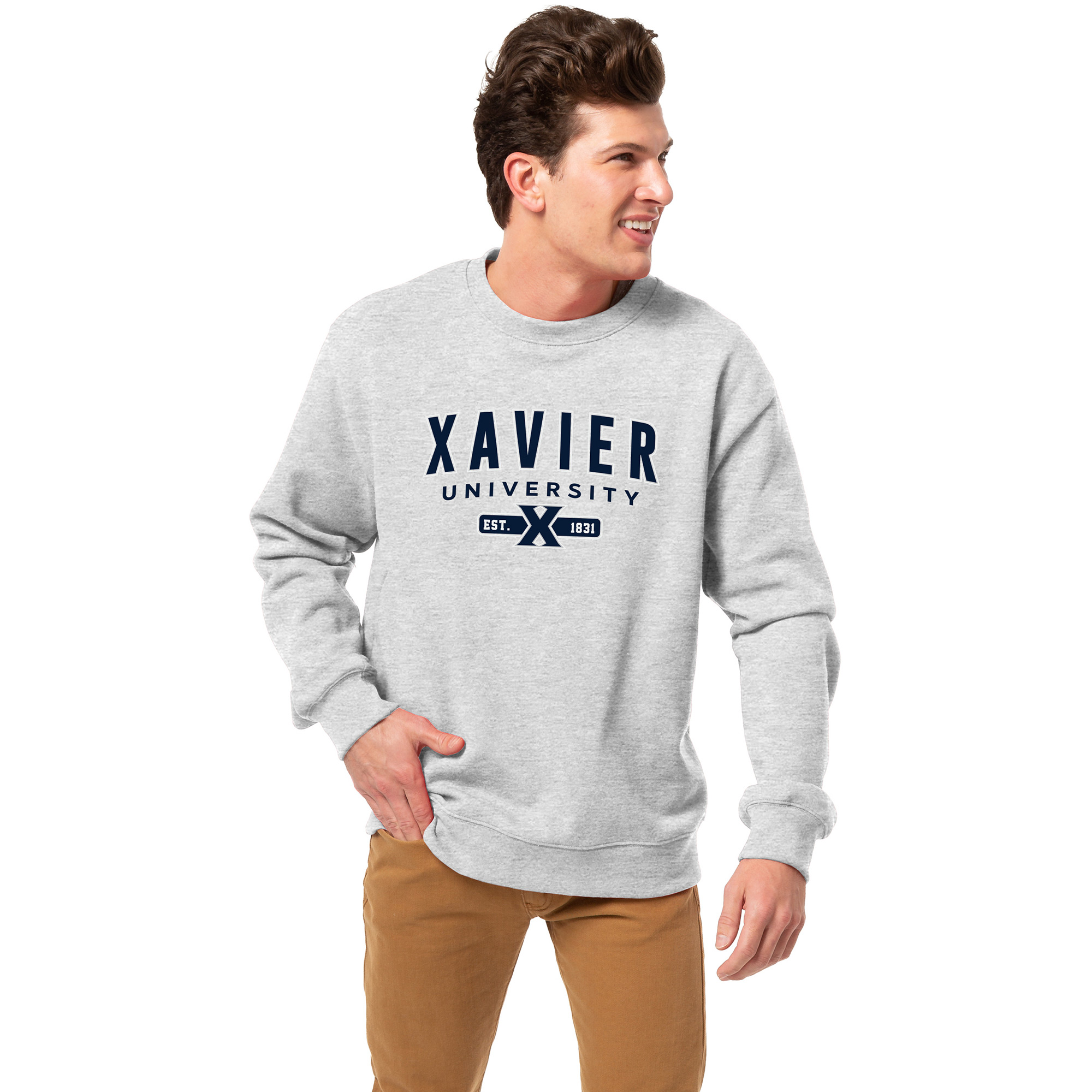 Men’s League Collegiate Wear Heather Gray Xavier Musketeers Essentials 2.0 Pullover Sweatshirt Men’s League Collegiate Wear Heather Gray Xavier Musketeers Essentials 2.0 Pullover Sweatshirt