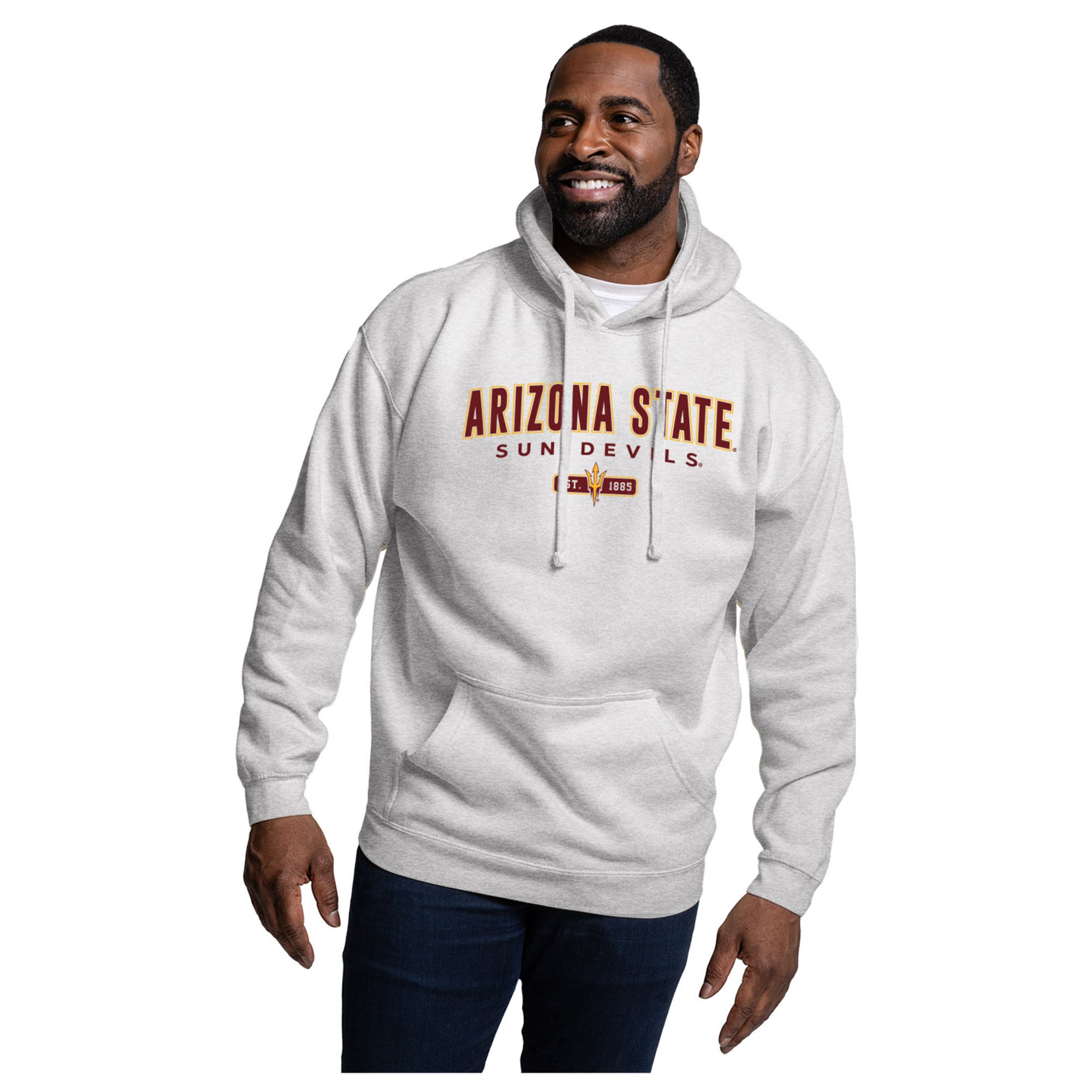 Men's League Collegiate Wear  Heather Gray Arizona State Sun Devils Essentials 2.0 Fleece Pullover Hoodie