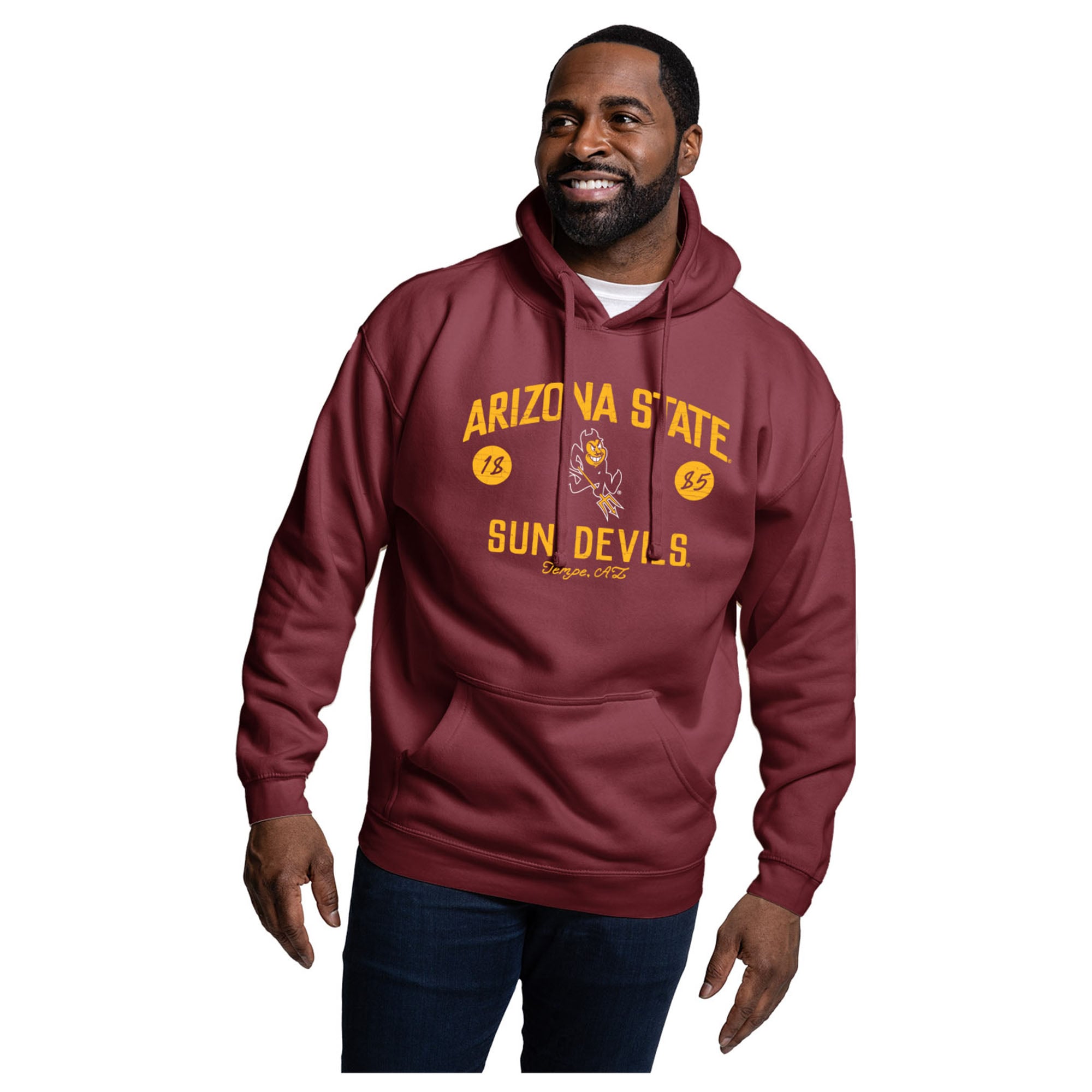 Men's League Collegiate Wear  Maroon Arizona State Sun Devils Essentials 2.0 Fleece Pullover Hoodie