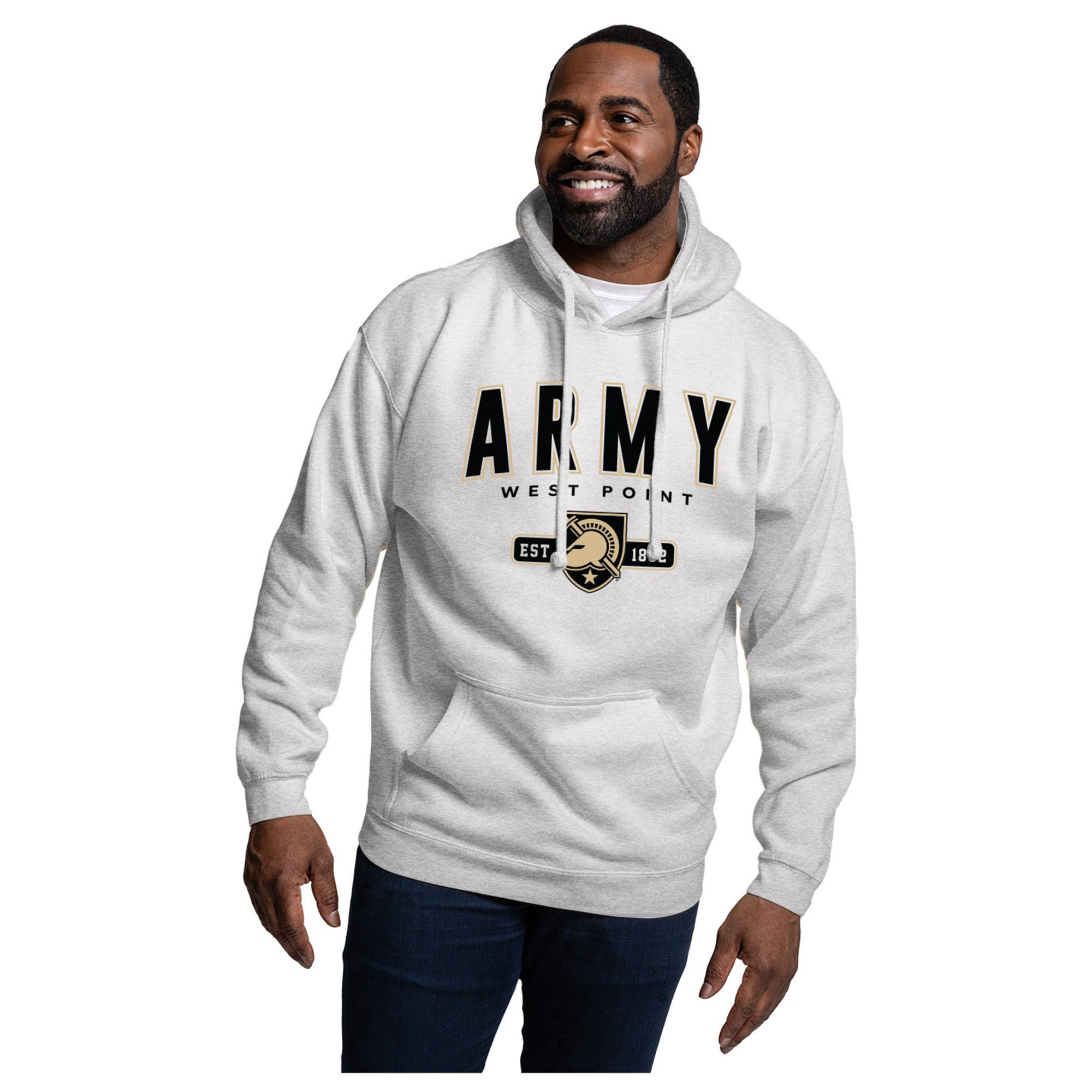 Men's League Collegiate Wear  Heather Gray Army Black Knights Essentials 2.0 Fleece Pullover Hoodie
