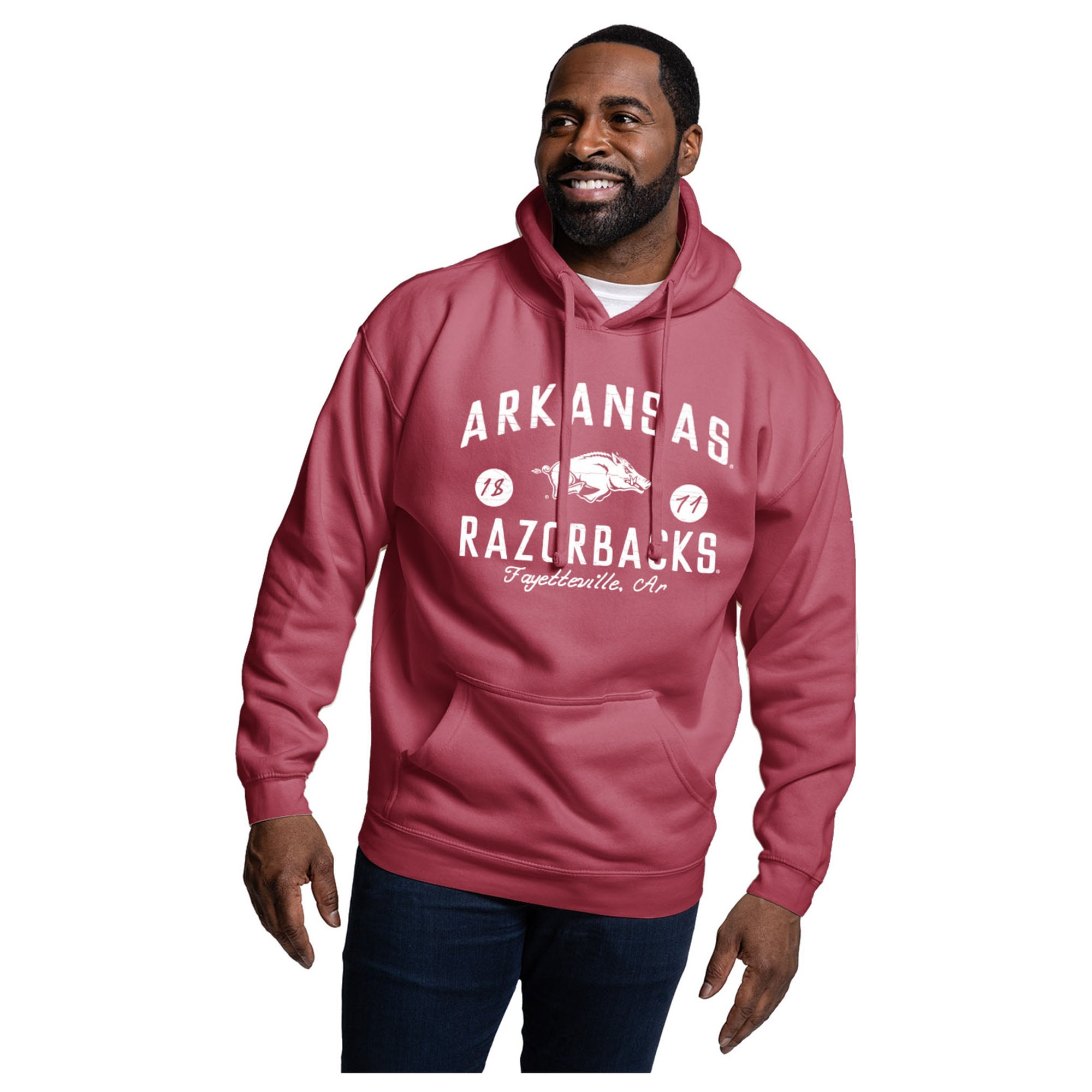 Men's League Collegiate Wear  Cardinal Arkansas Razorbacks Essentials 2.0 Fleece Pullover Hoodie