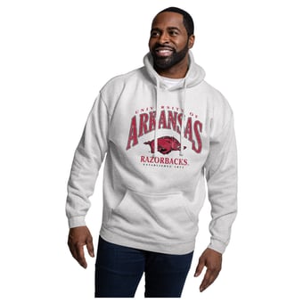 Men's League Collegiate Wear  Heather Gray Arkansas Razorbacks Essentials 2.0 Fleece Pullover Hoodie