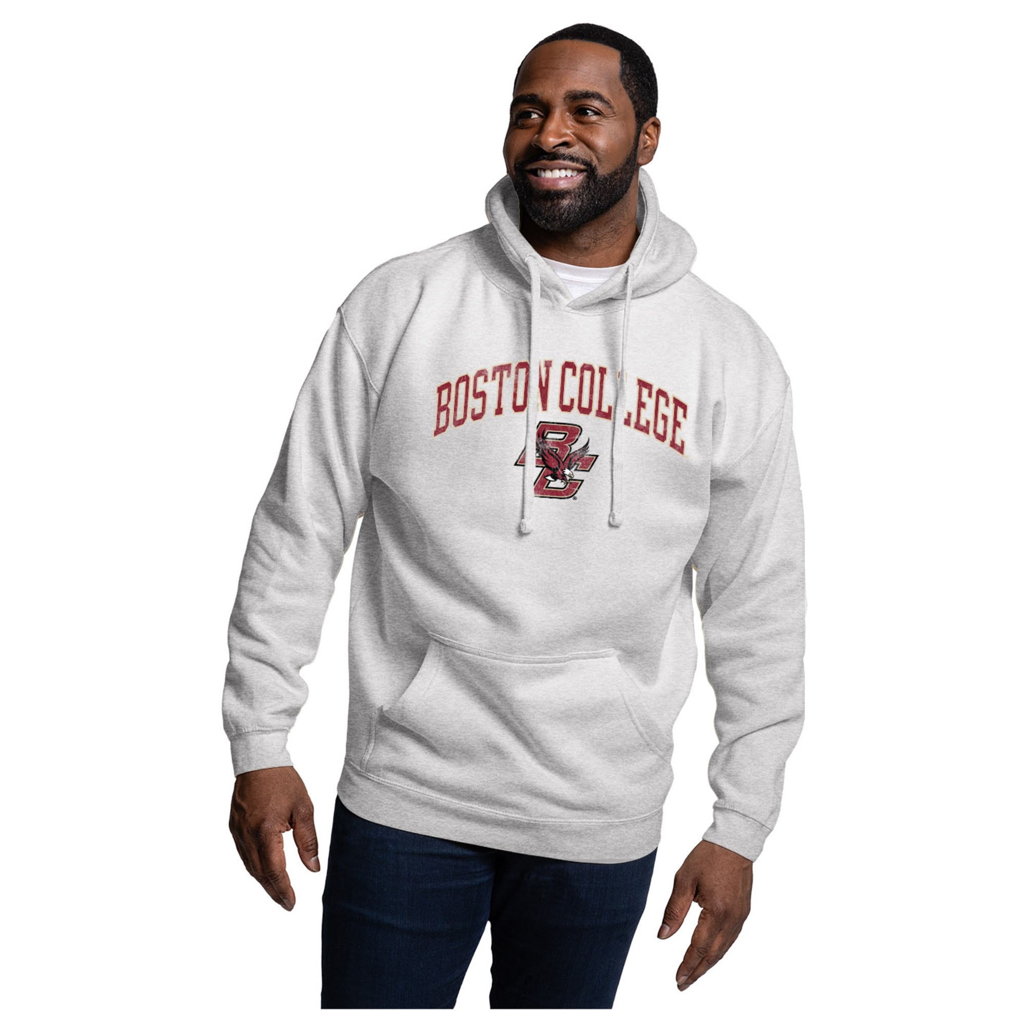Men's League Collegiate Wear  Heather Gray Boston College Eagles Essentials 2.0 Fleece Pullover Hoodie